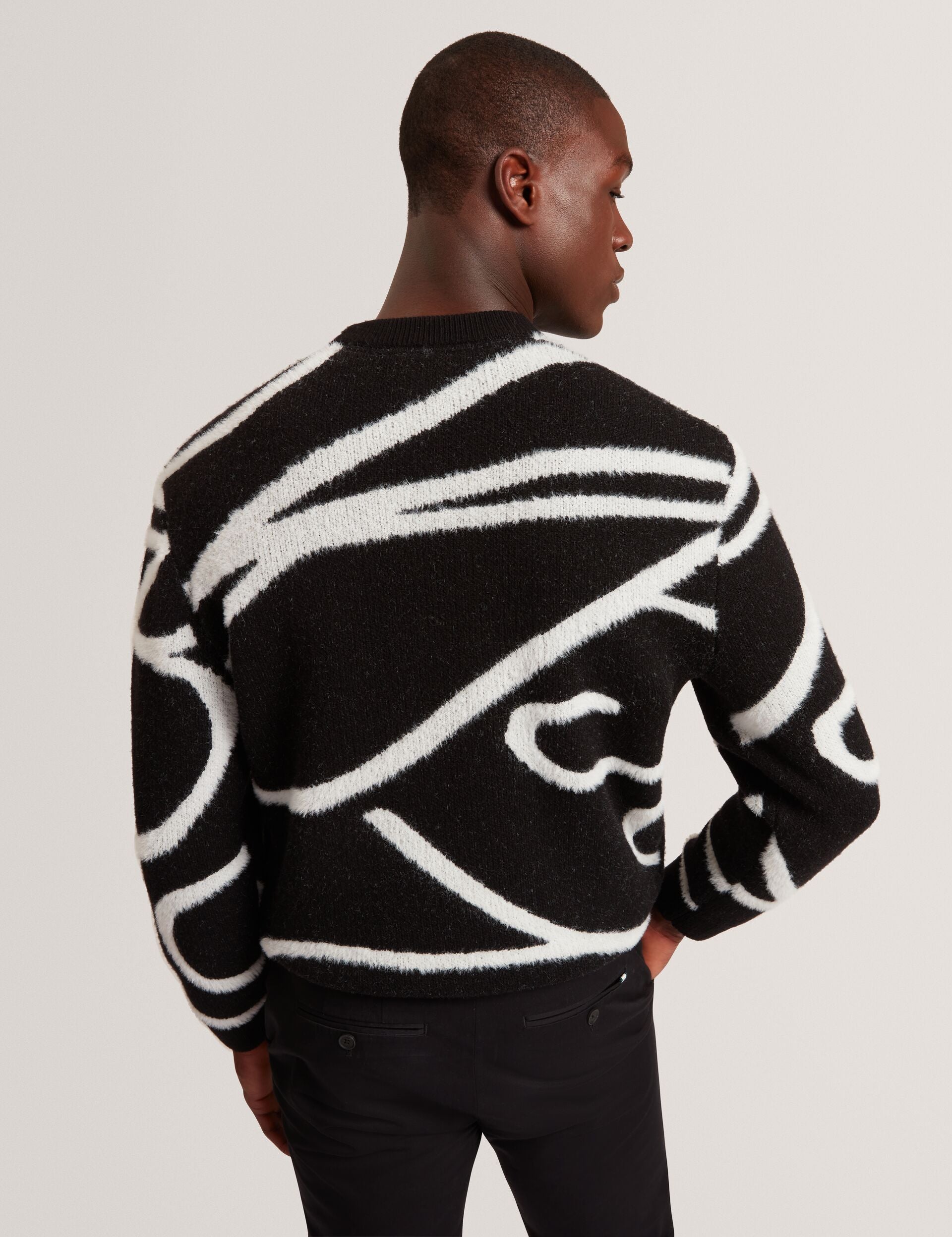Ted Baker Oldrich Logo Graphic Brushed Wool Jumper