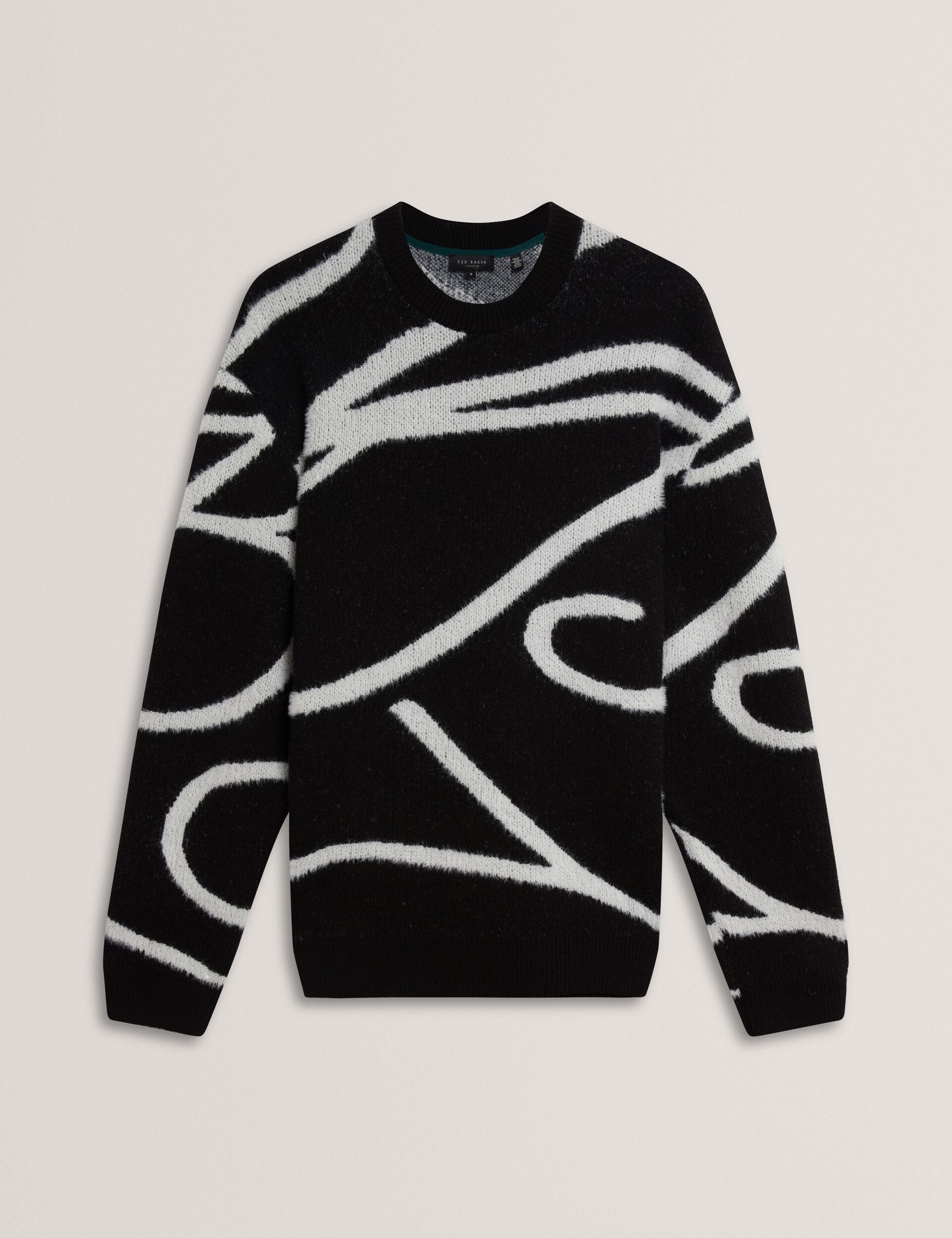 Ted Baker Oldrich Logo Graphic Brushed Wool Jumper