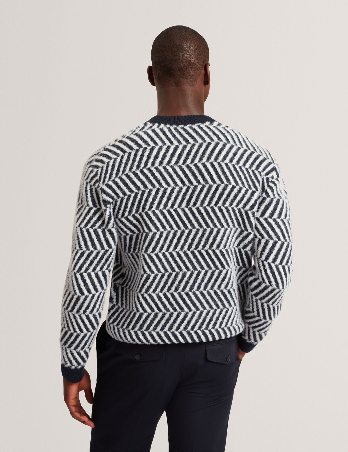 Ted Baker Sergej Zig Zag Print Wool Blend Jumper