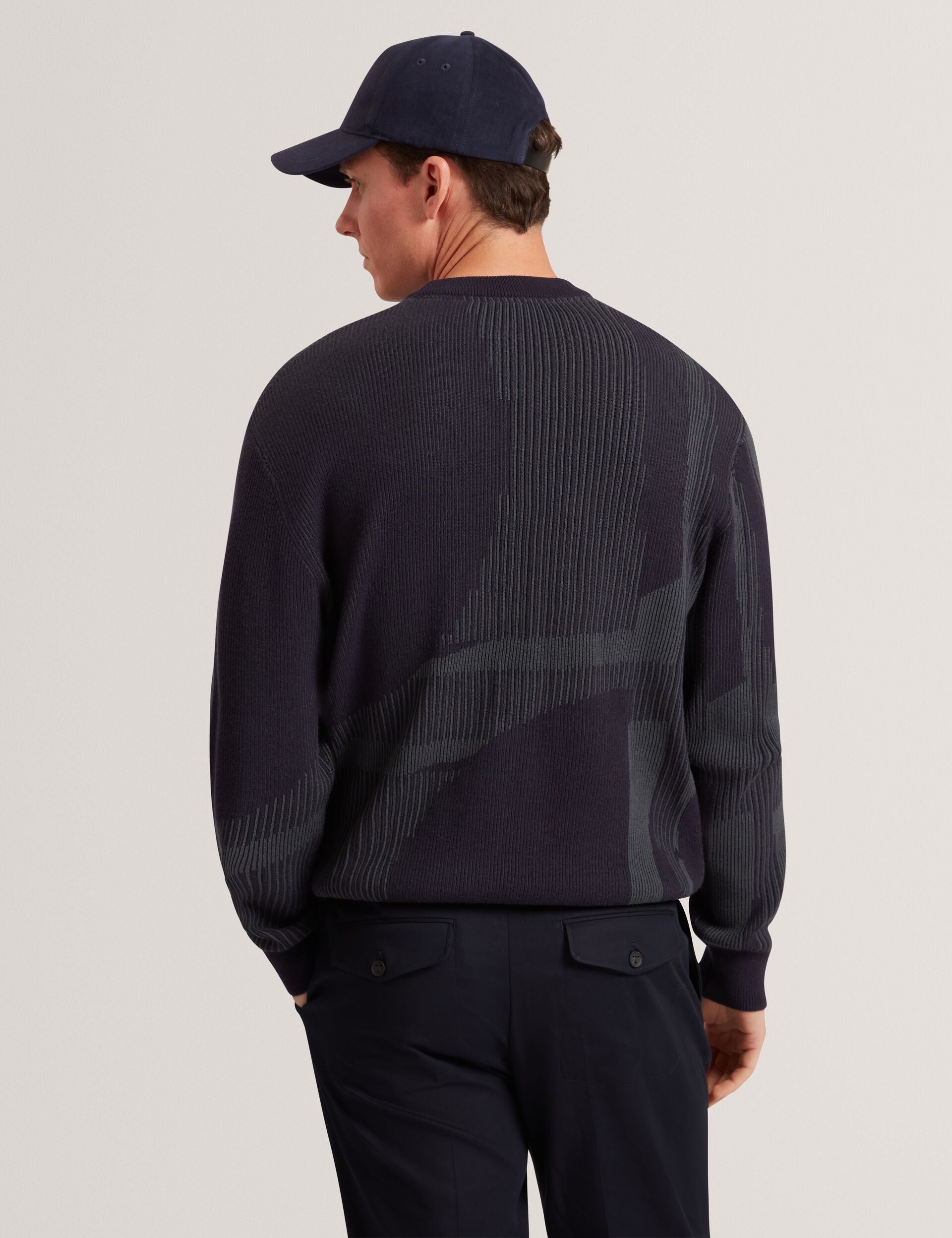 Ted Baker Wilan Abstract Graphic Ribbed Knit Jumper