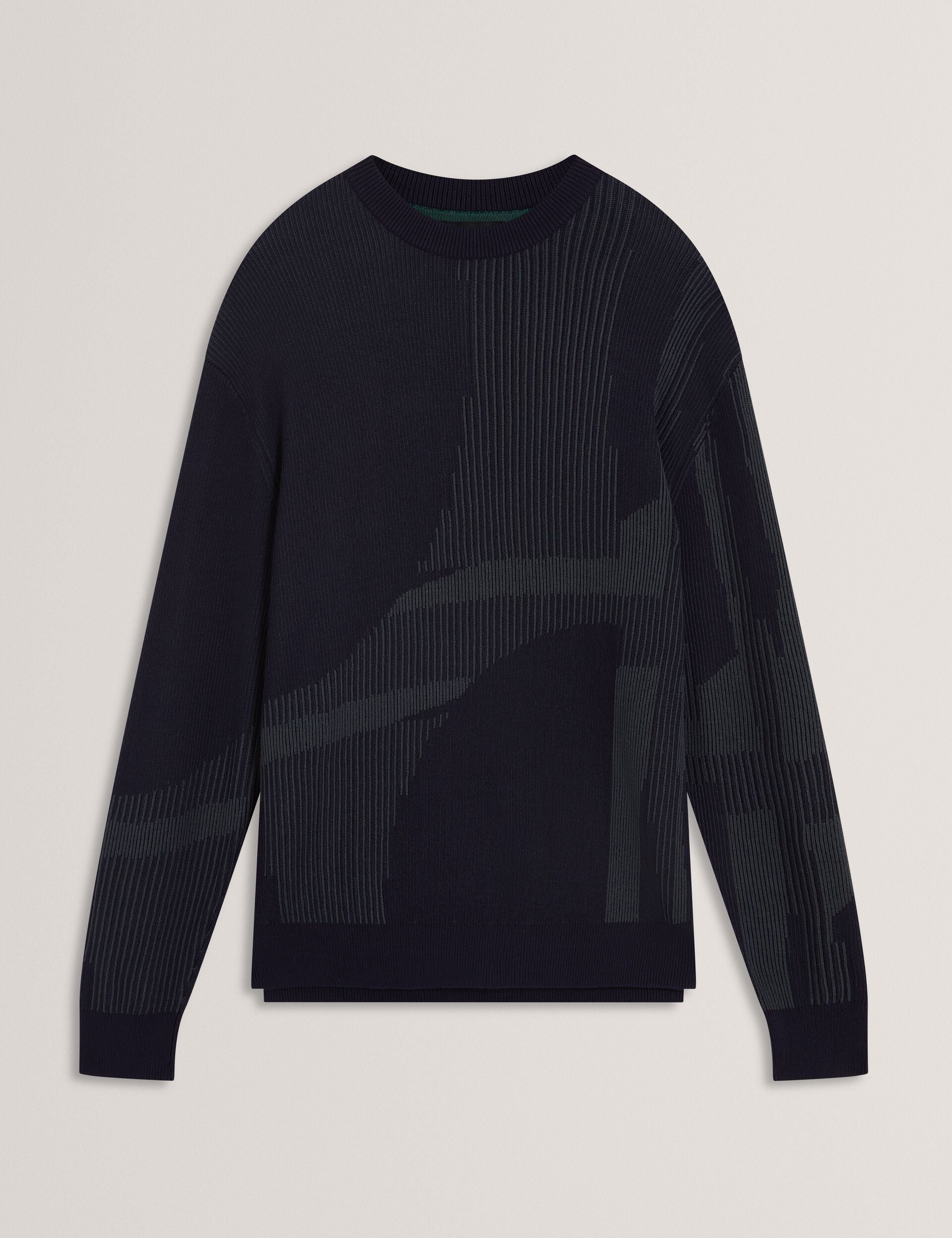Ted Baker Wilan Abstract Graphic Ribbed Knit Jumper
