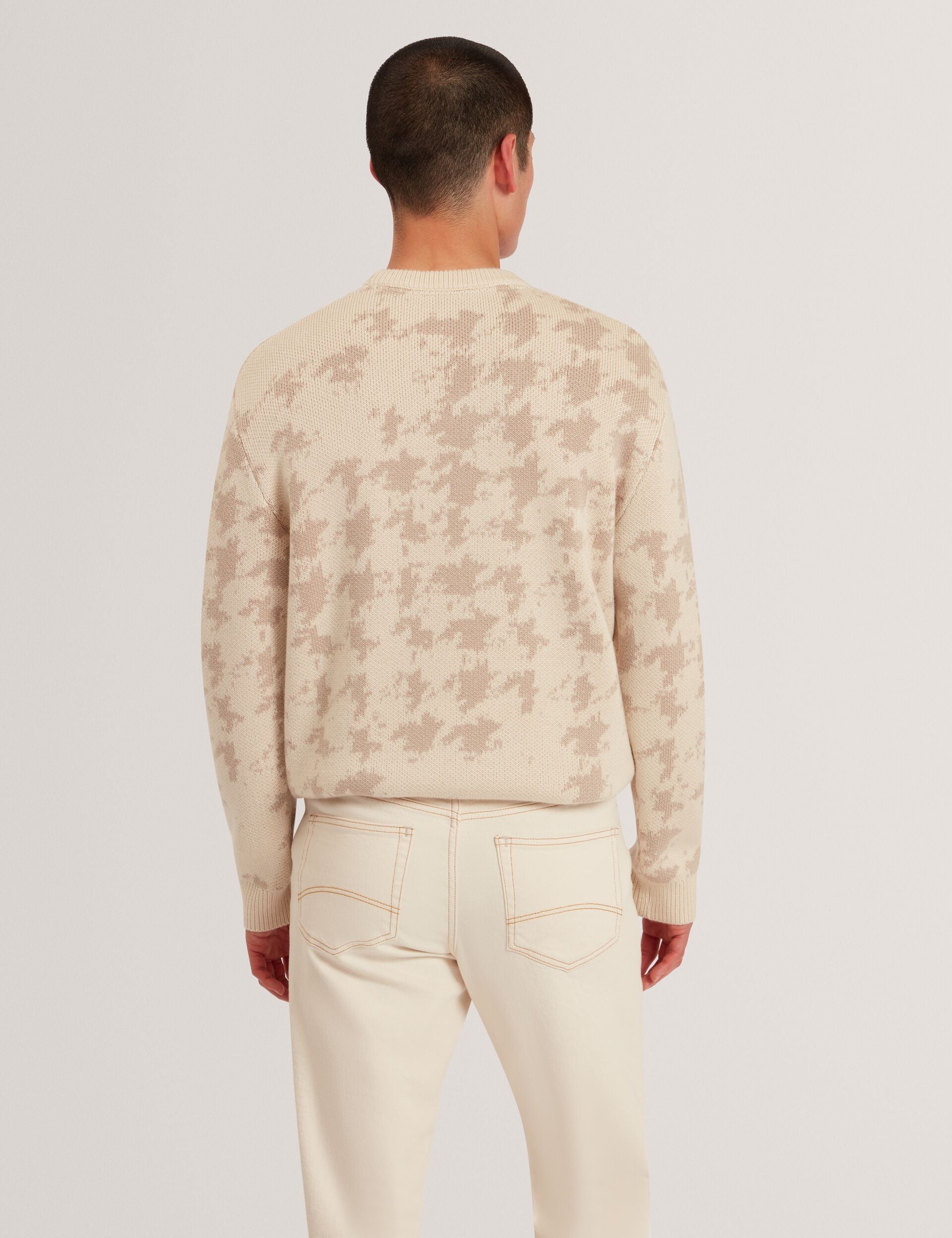 Ted Baker Zendayd Houndstooth Print Chunky Knit Jumper