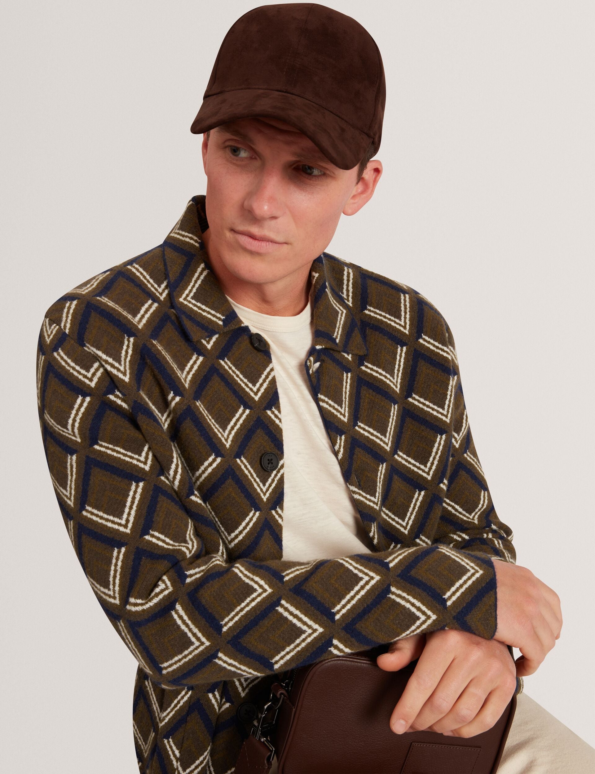 Ted Baker Dicapri Diamond Print Knitted Cardigan Jacket