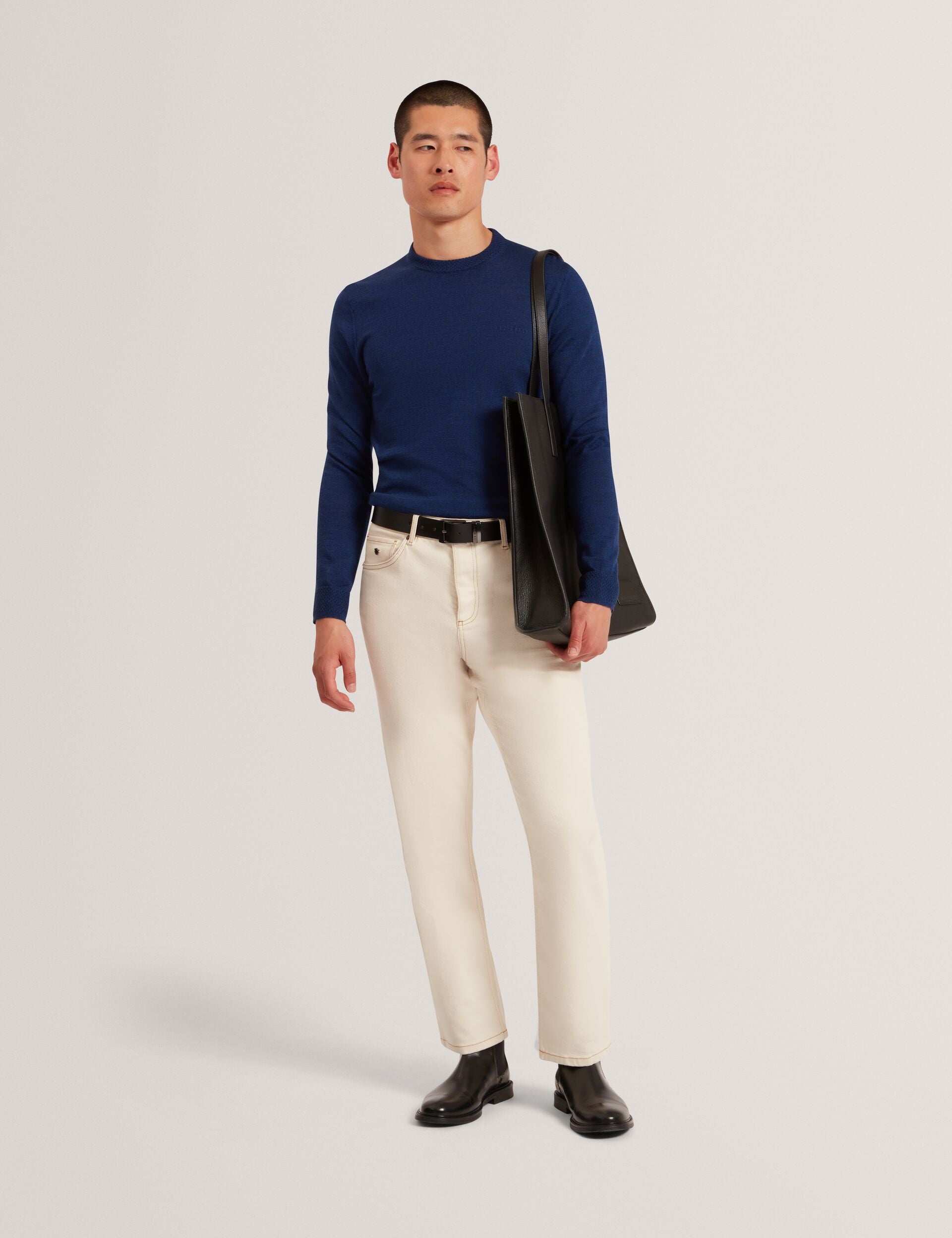 Ted Baker Laurnce Branded Merino Wool Crew Neck Jumper