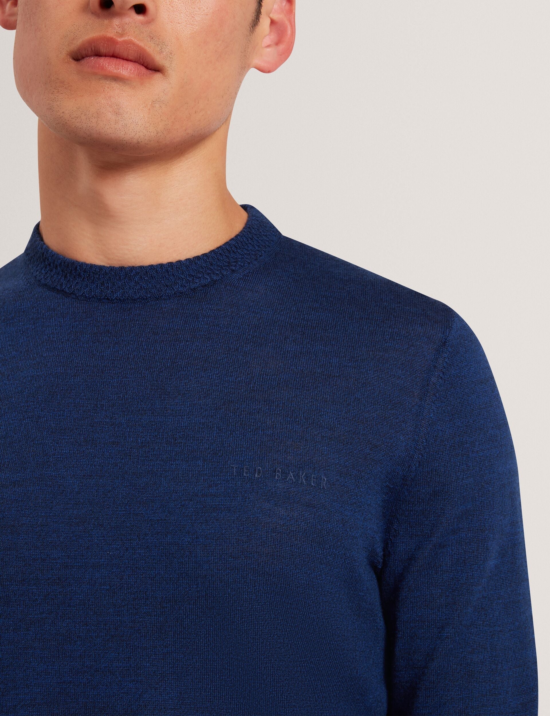 Ted Baker Laurnce Branded Merino Wool Crew Neck Jumper