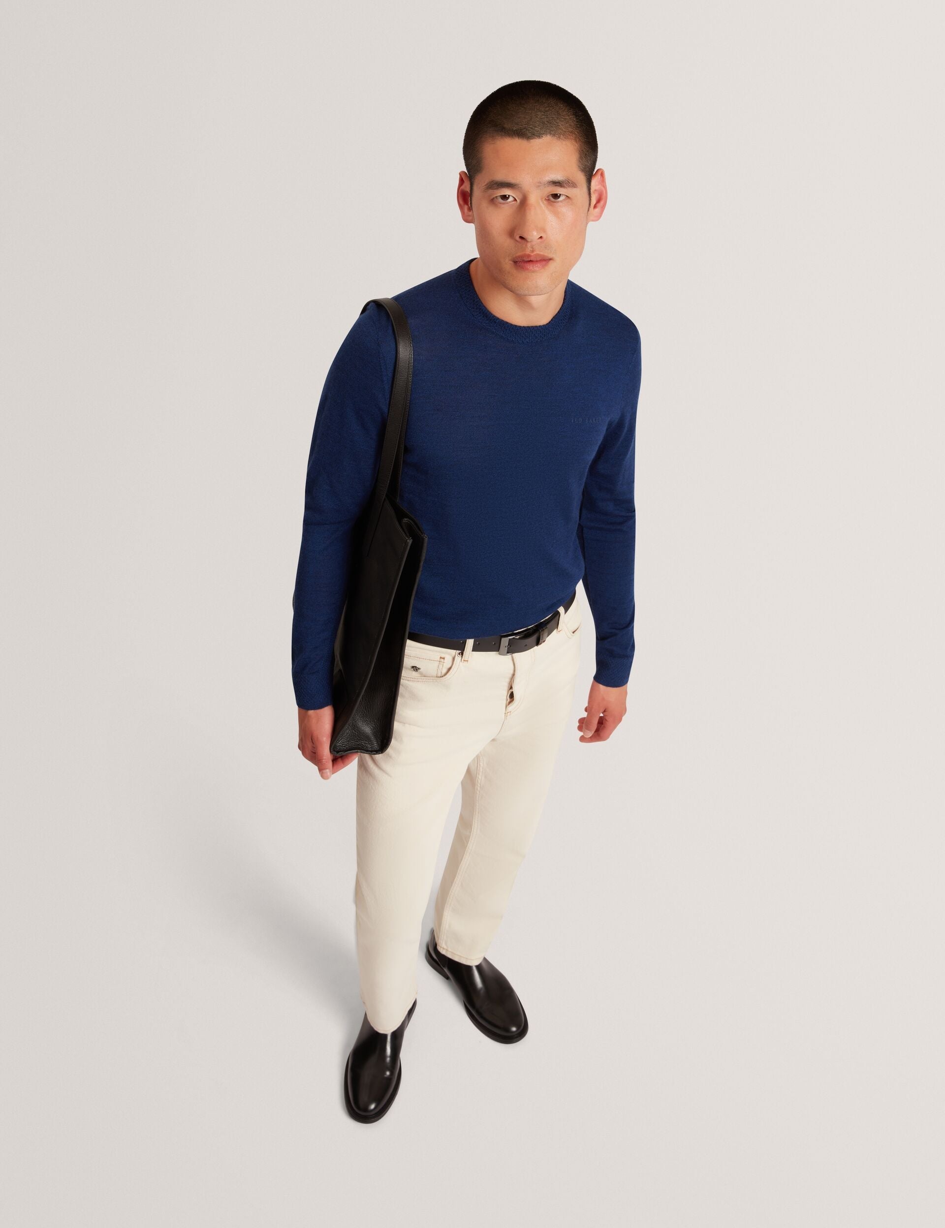 Ted Baker Laurnce Branded Merino Wool Crew Neck Jumper