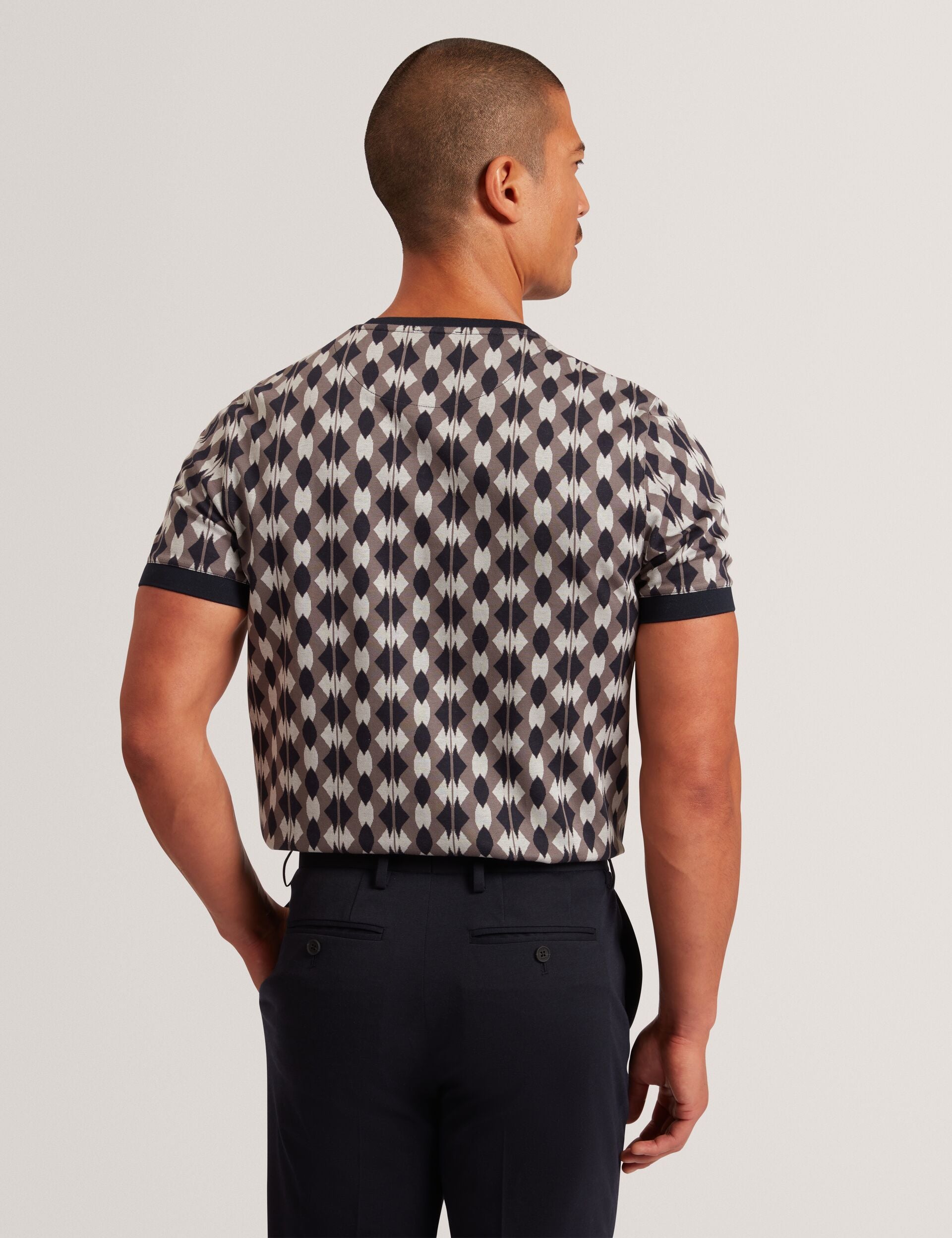 Ted Baker Joaa Argyle Stripe Jacquard Knit Tshirt