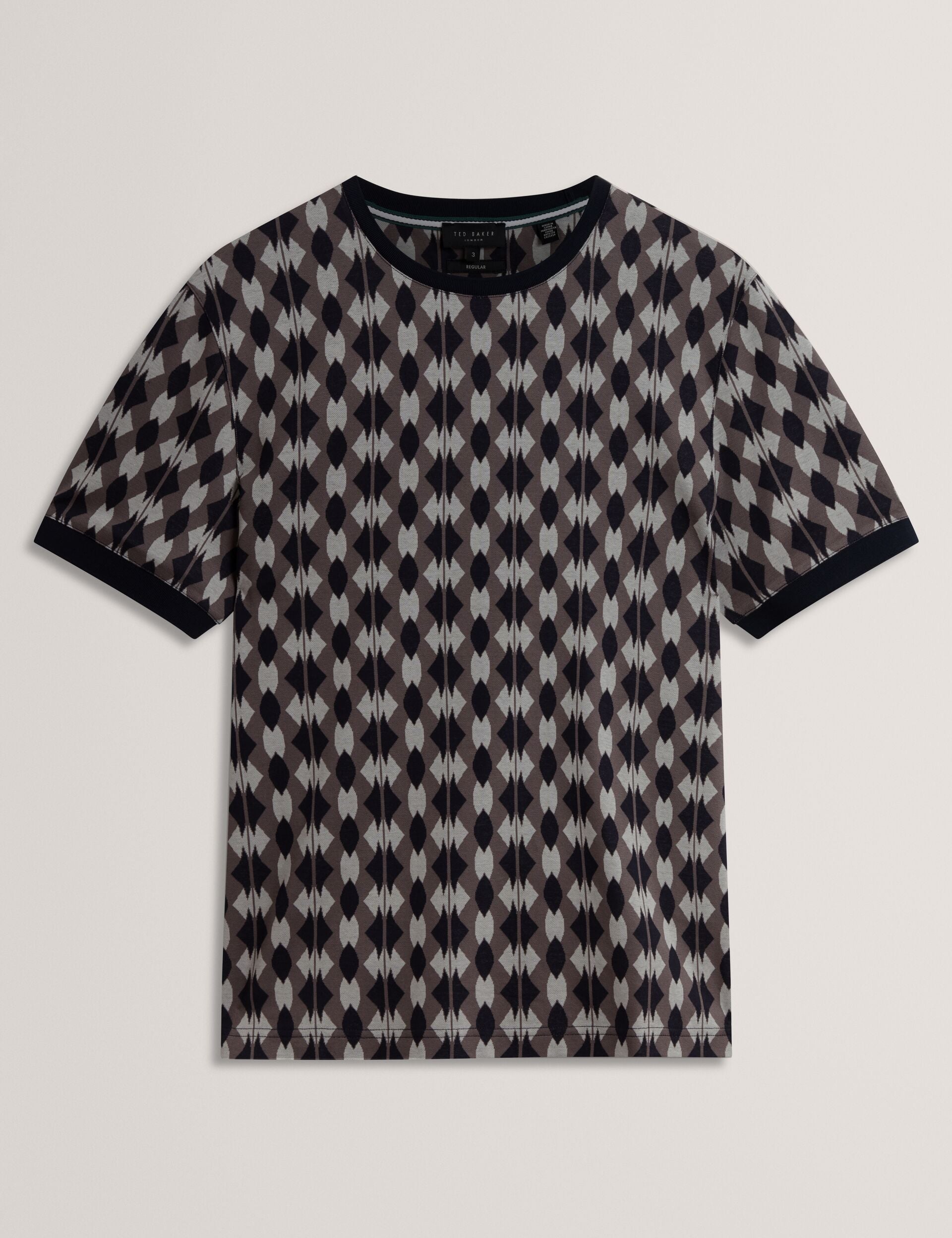 Ted Baker Joaa Argyle Stripe Jacquard Knit Tshirt