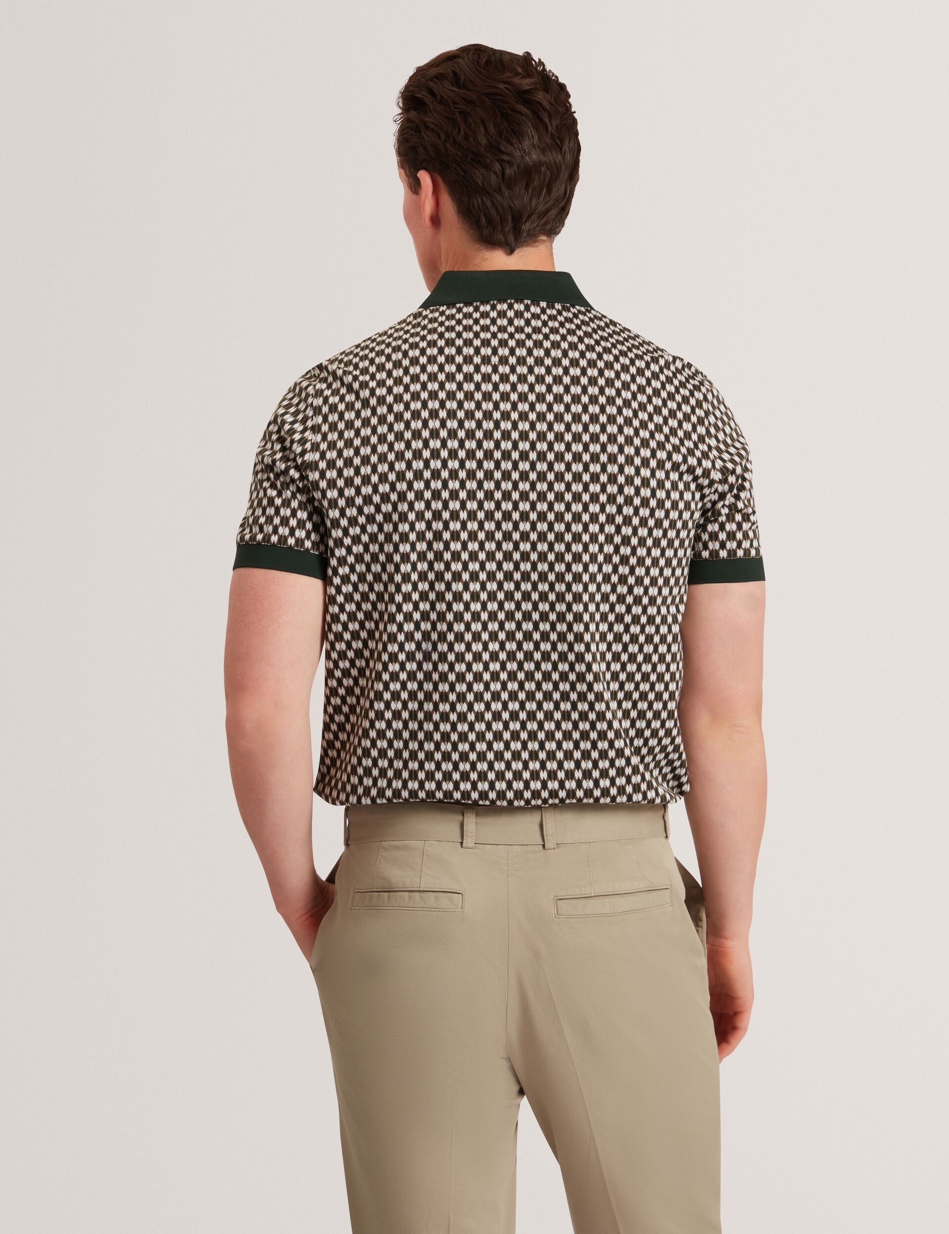 Ted Baker Ernist Mini Argyle Jacquard Knit Polo Shirt
