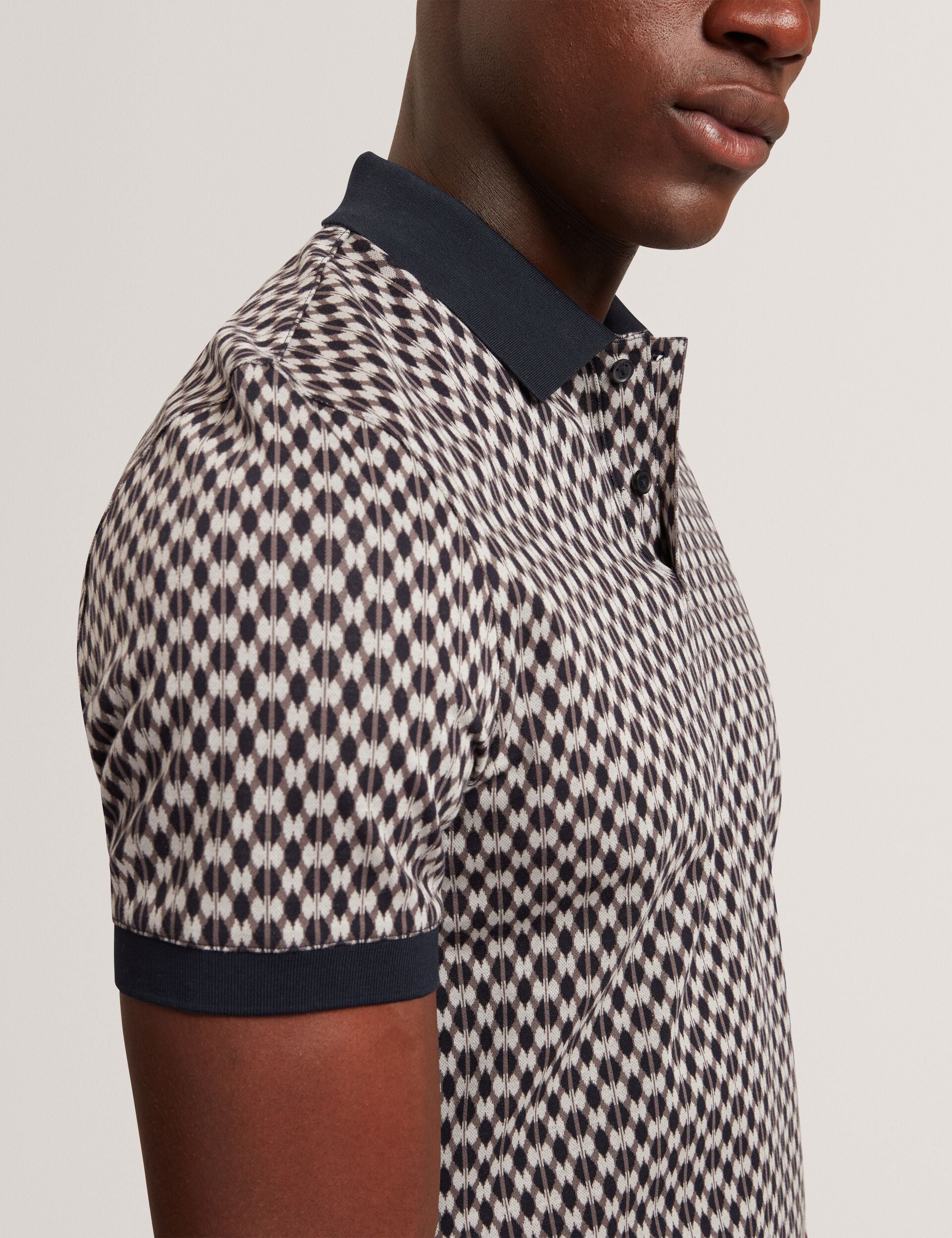 Ted Baker Ernist Mini Argyle Jacquard Knit Polo Shirt