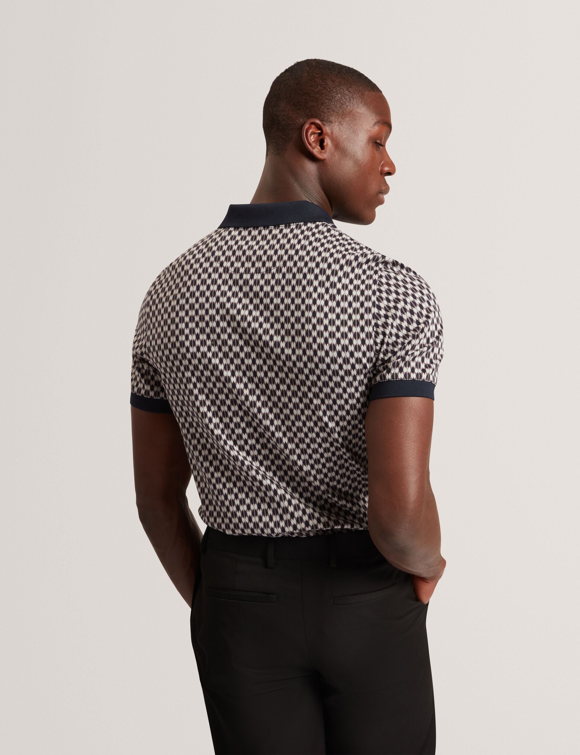 Ted Baker Ernist Mini Argyle Jacquard Knit Polo Shirt