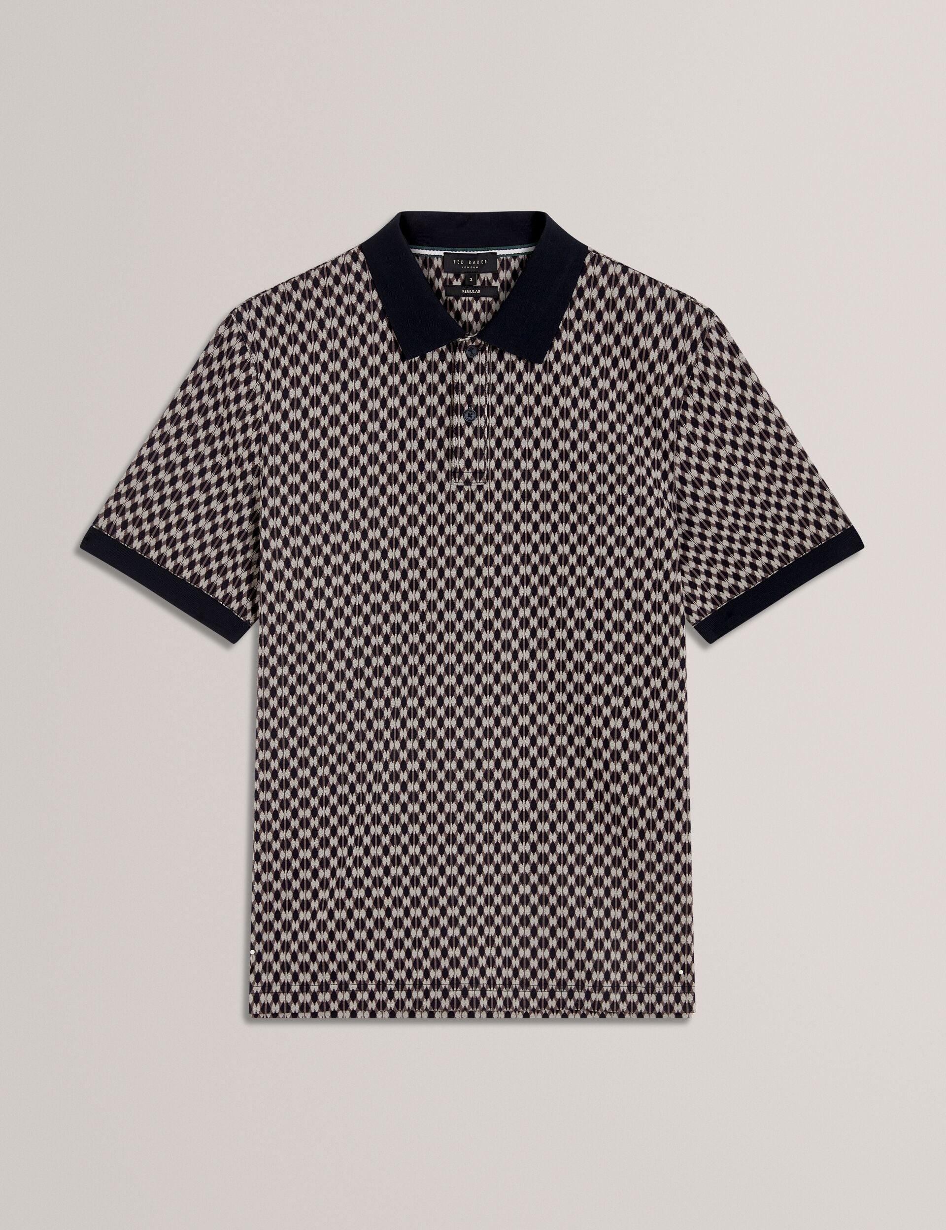 Ted Baker Ernist Mini Argyle Jacquard Knit Polo Shirt