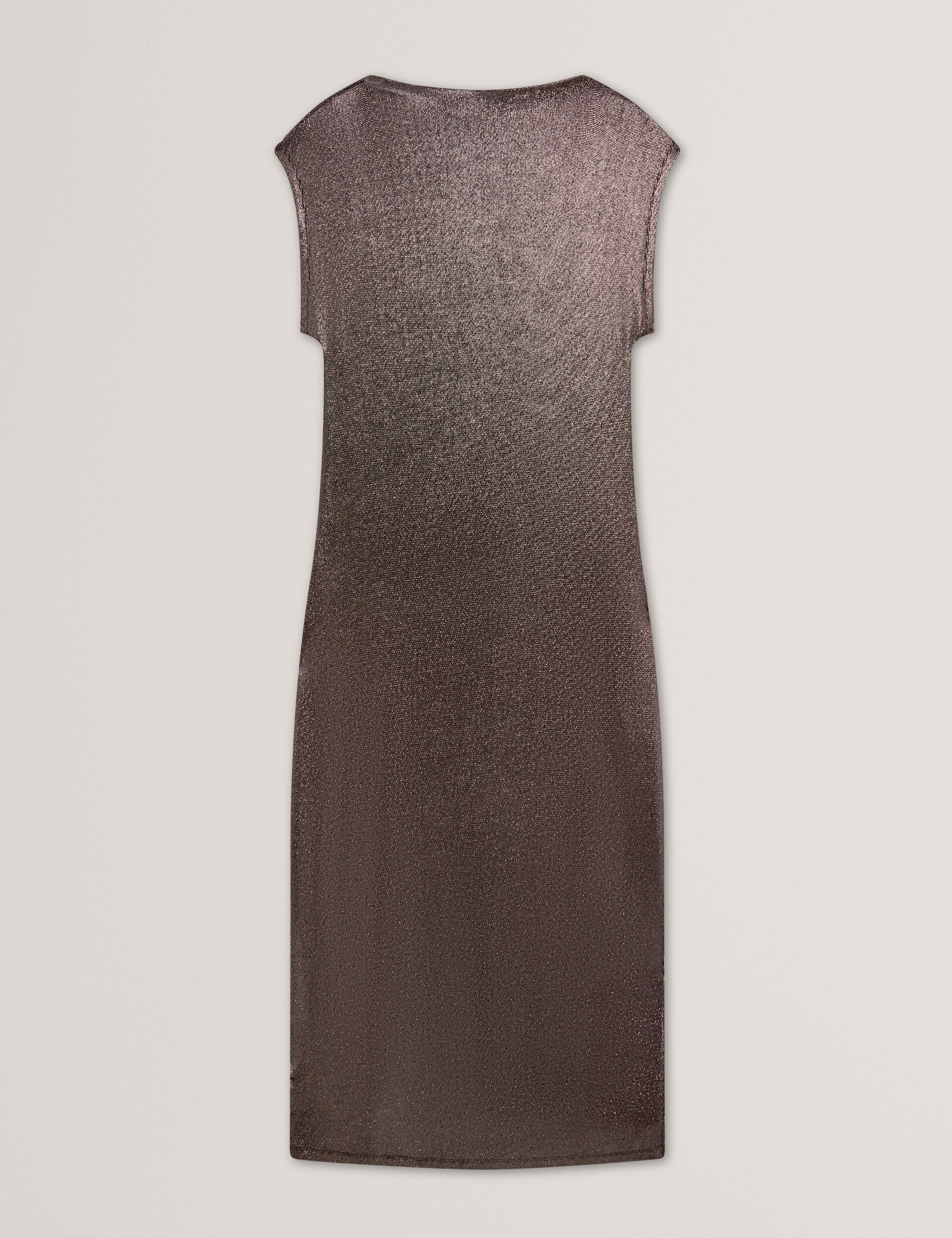 Ted Baker Charcoal Metallic Weave Column Midi Dress Women's
