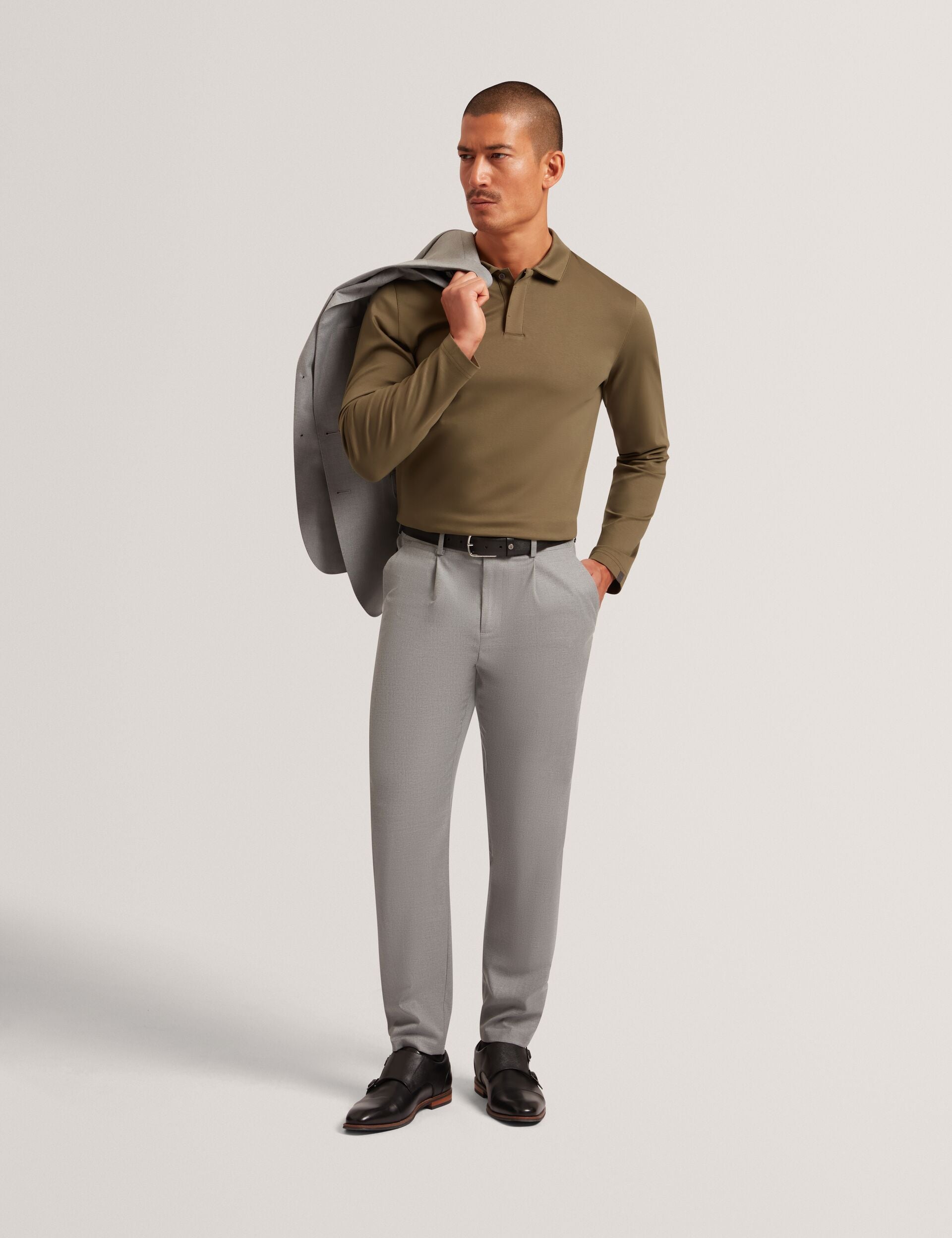 Ted Baker Ignac Soft Touch Jersey Long Sleeve Polo