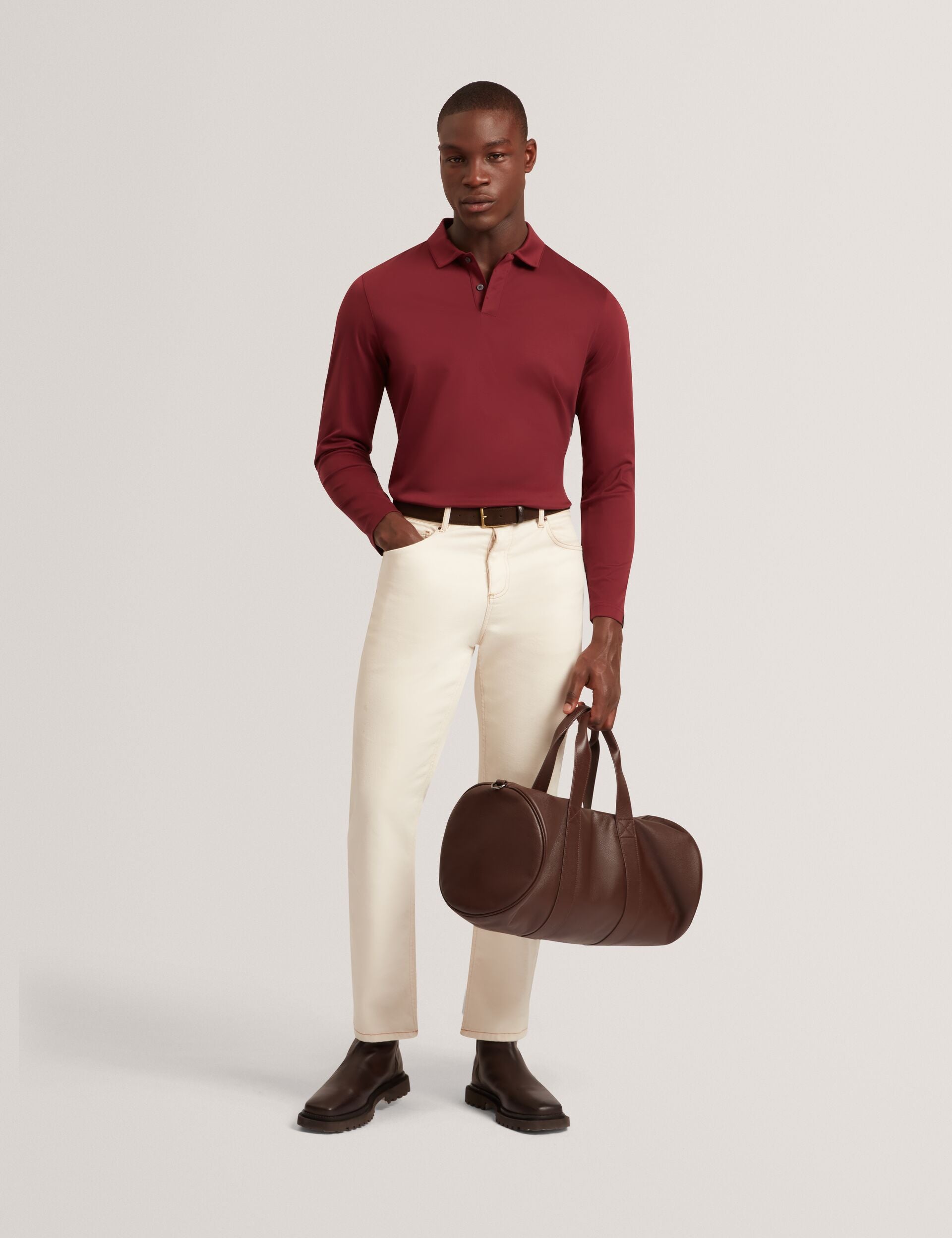 Ted Baker Ignac Soft Touch Jersey Long Sleeve Polo