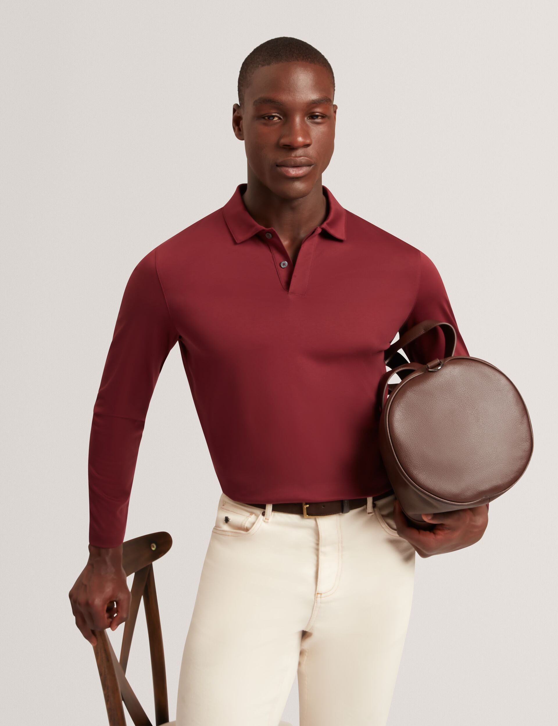 Ted Baker Ignac Soft Touch Jersey Long Sleeve Polo