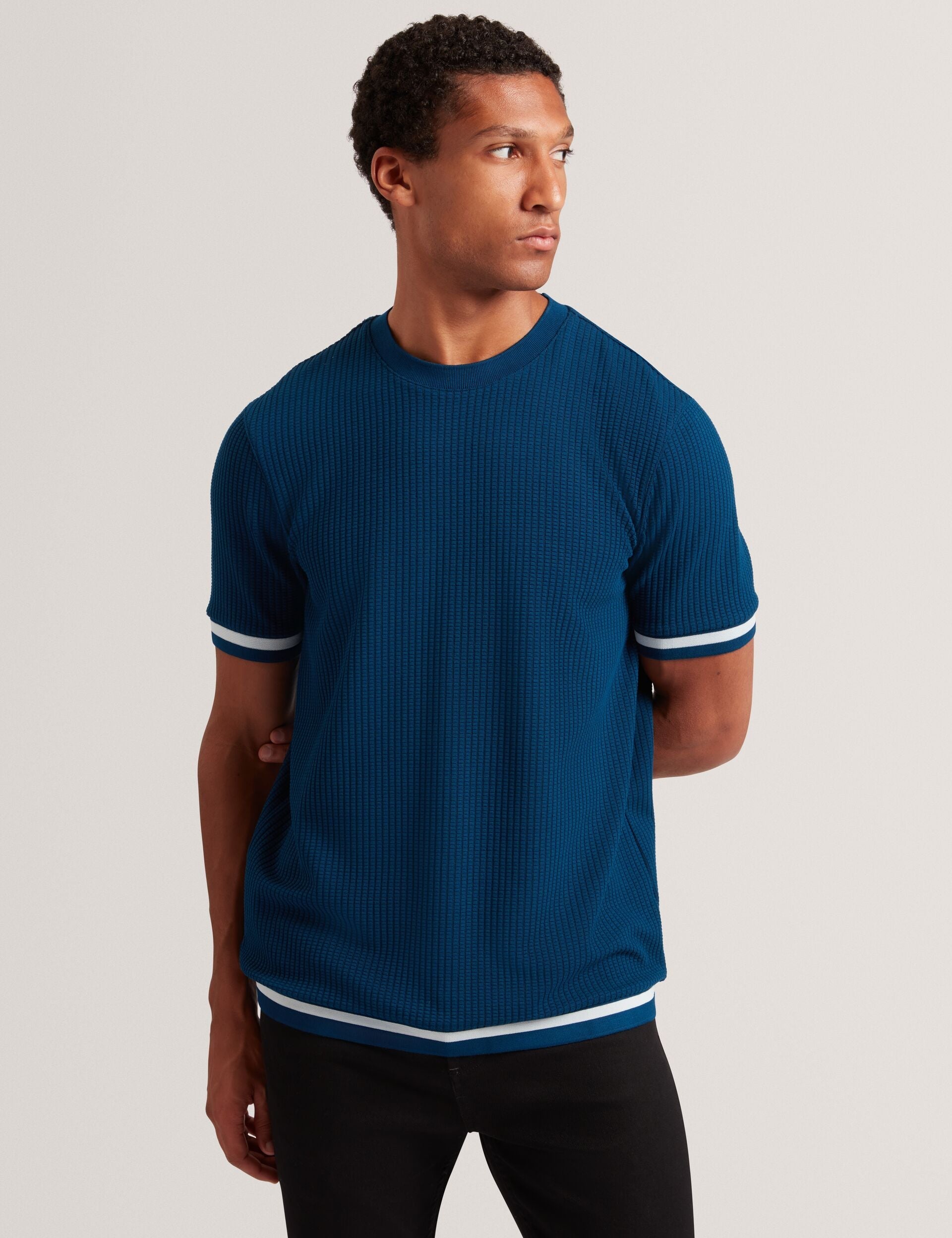 Ted Baker Ivanan Texture Rib Knit Short Sleeve Tshirt