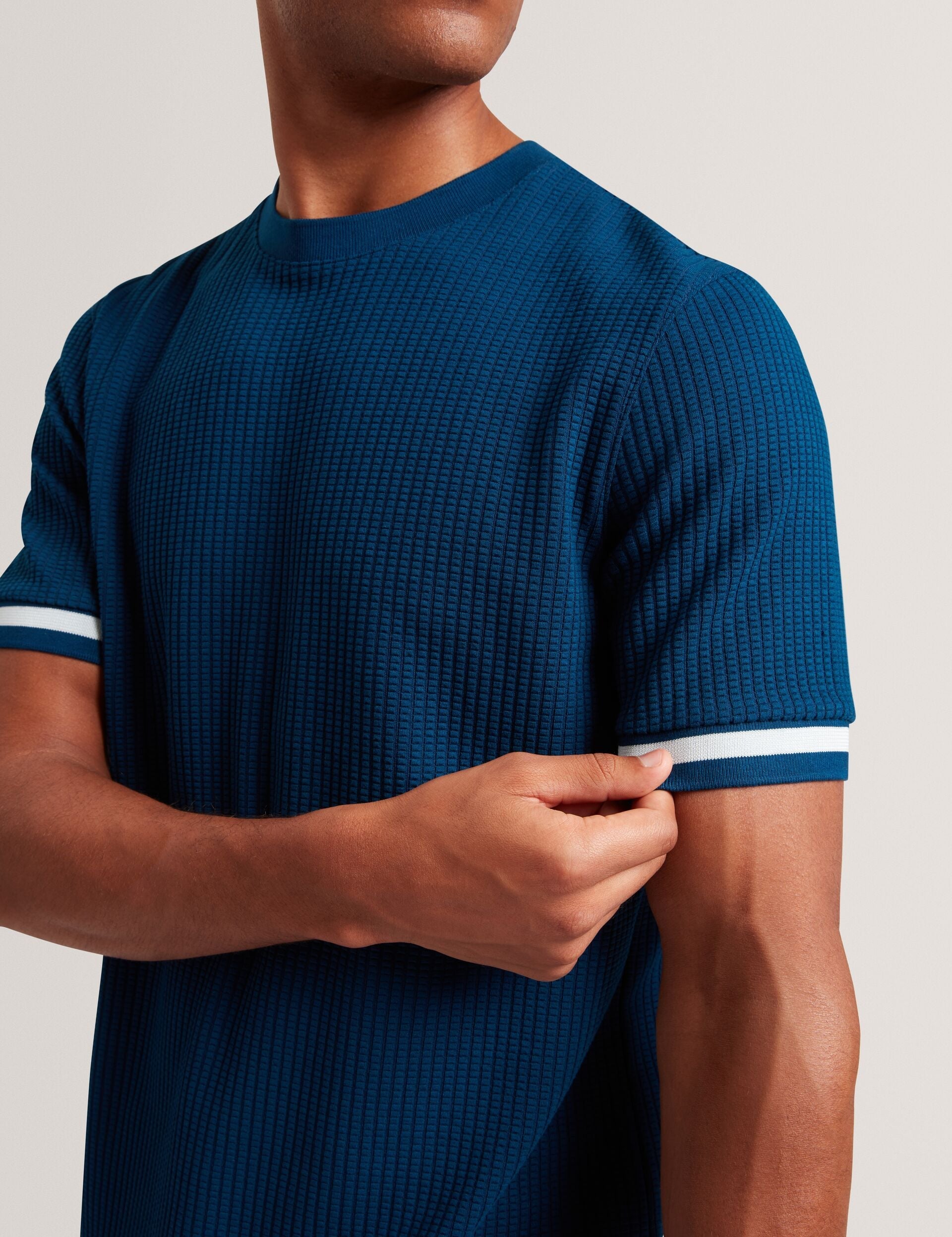 Ted Baker Ivanan Texture Rib Knit Short Sleeve Tshirt