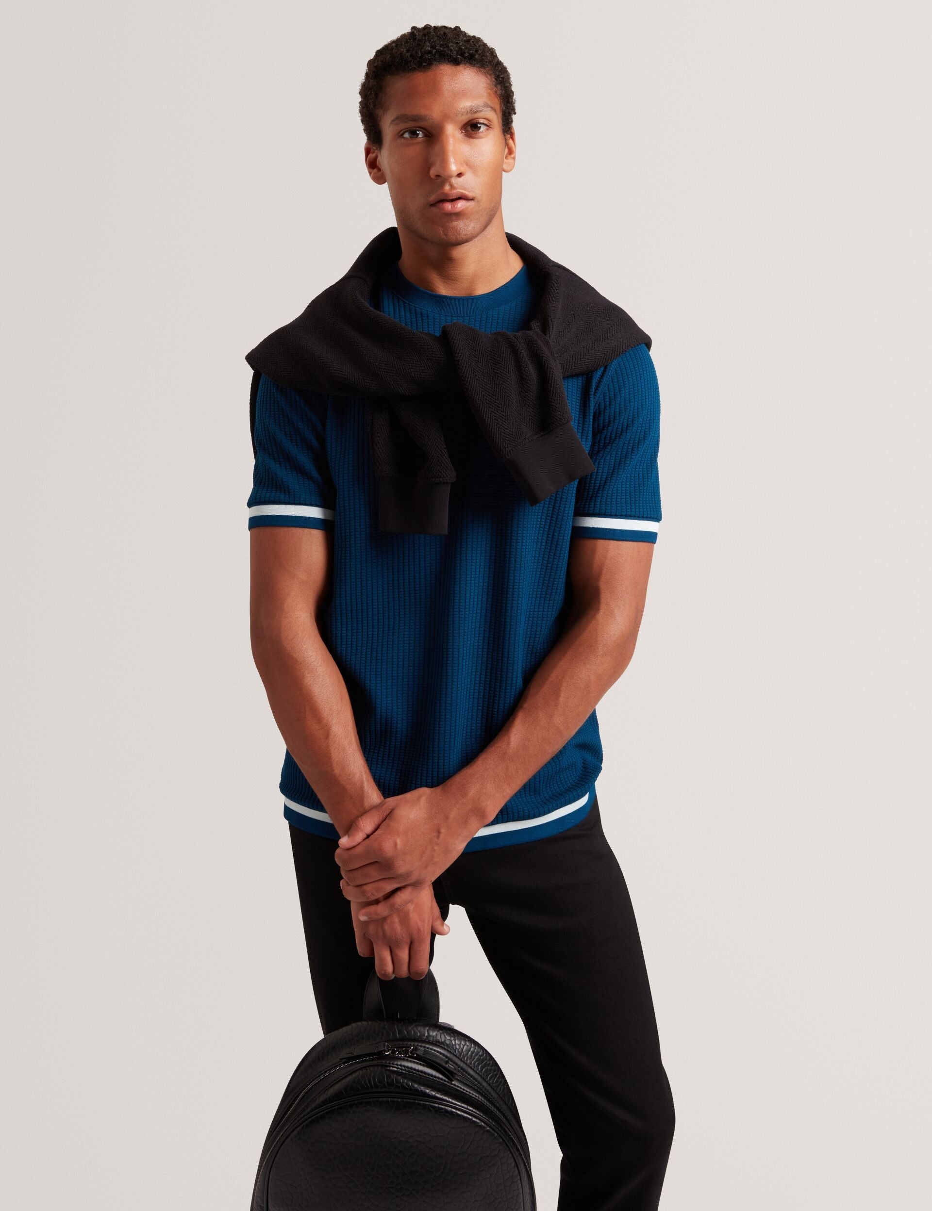Ted Baker Ivanan Texture Rib Knit Short Sleeve Tshirt