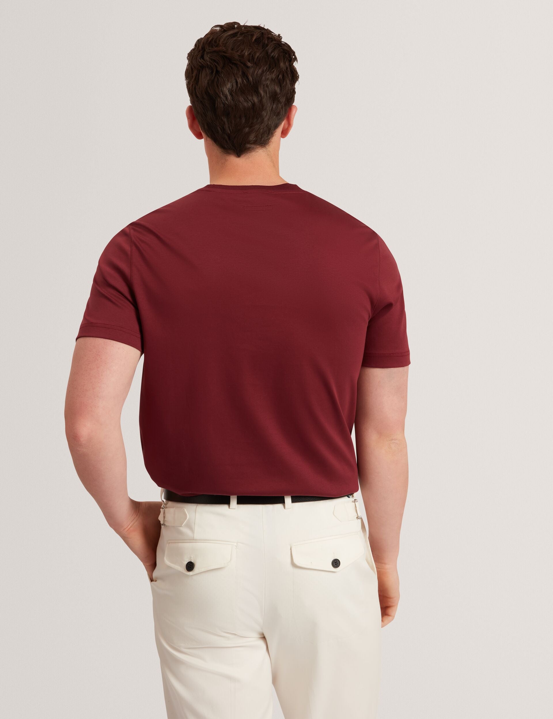 Ted Baker Konrrad Soft Touch Crew Neck Tshirt In Maroon