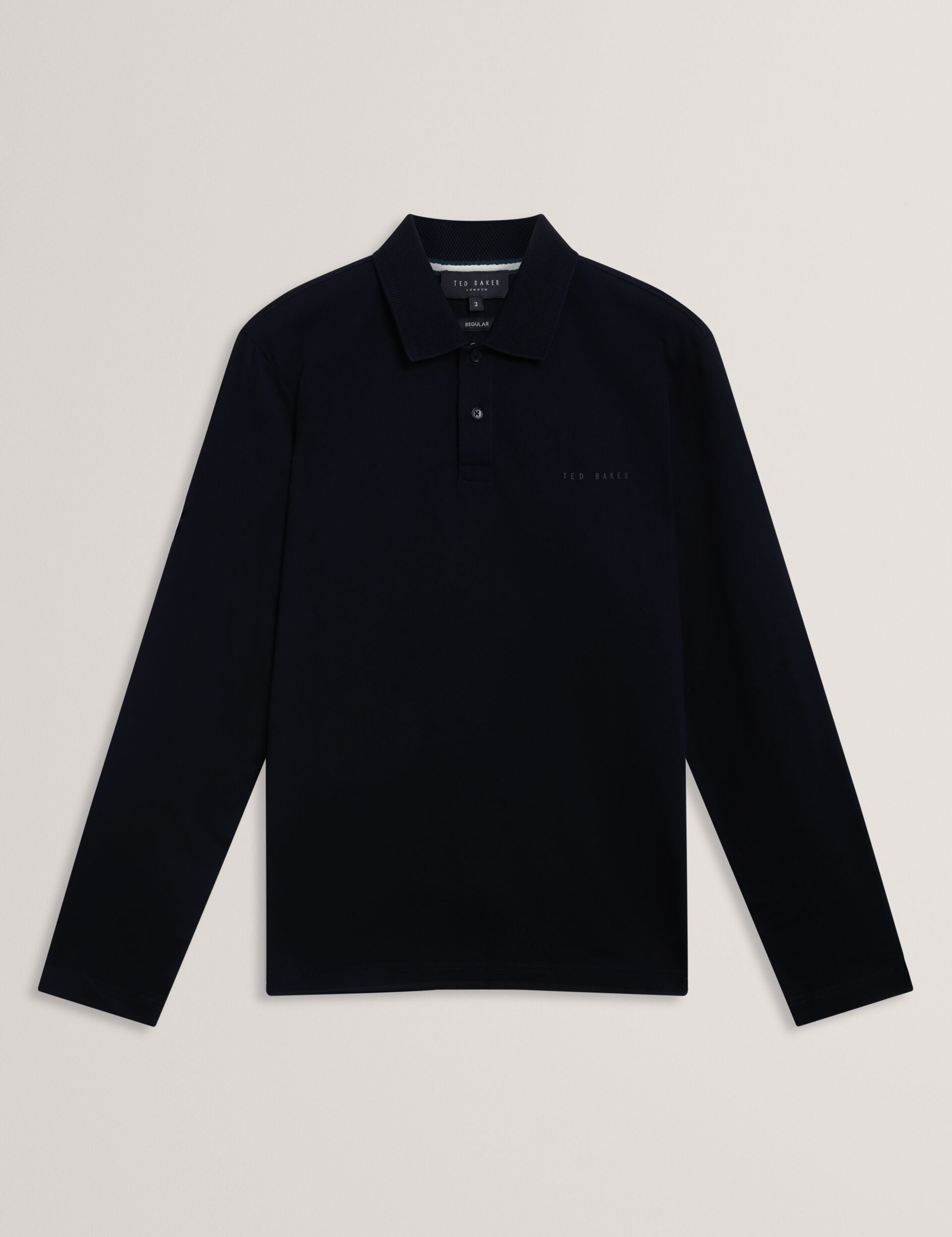 Ted Baker Woan Honeycomb Trim Pique Long Sleeve Polo