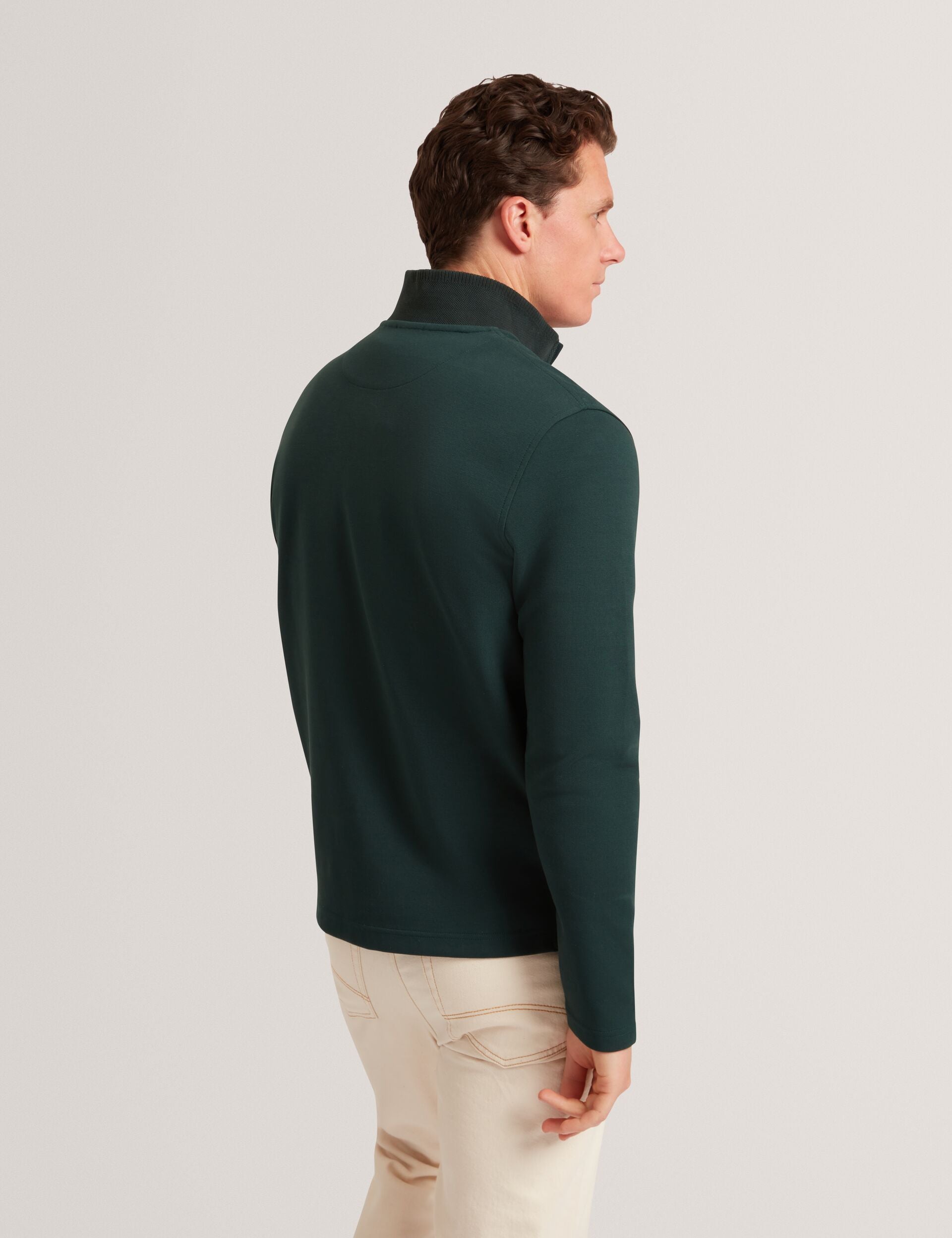 Ted Baker Crabtre Stretch Cotton Zip Neck Sweatshirt