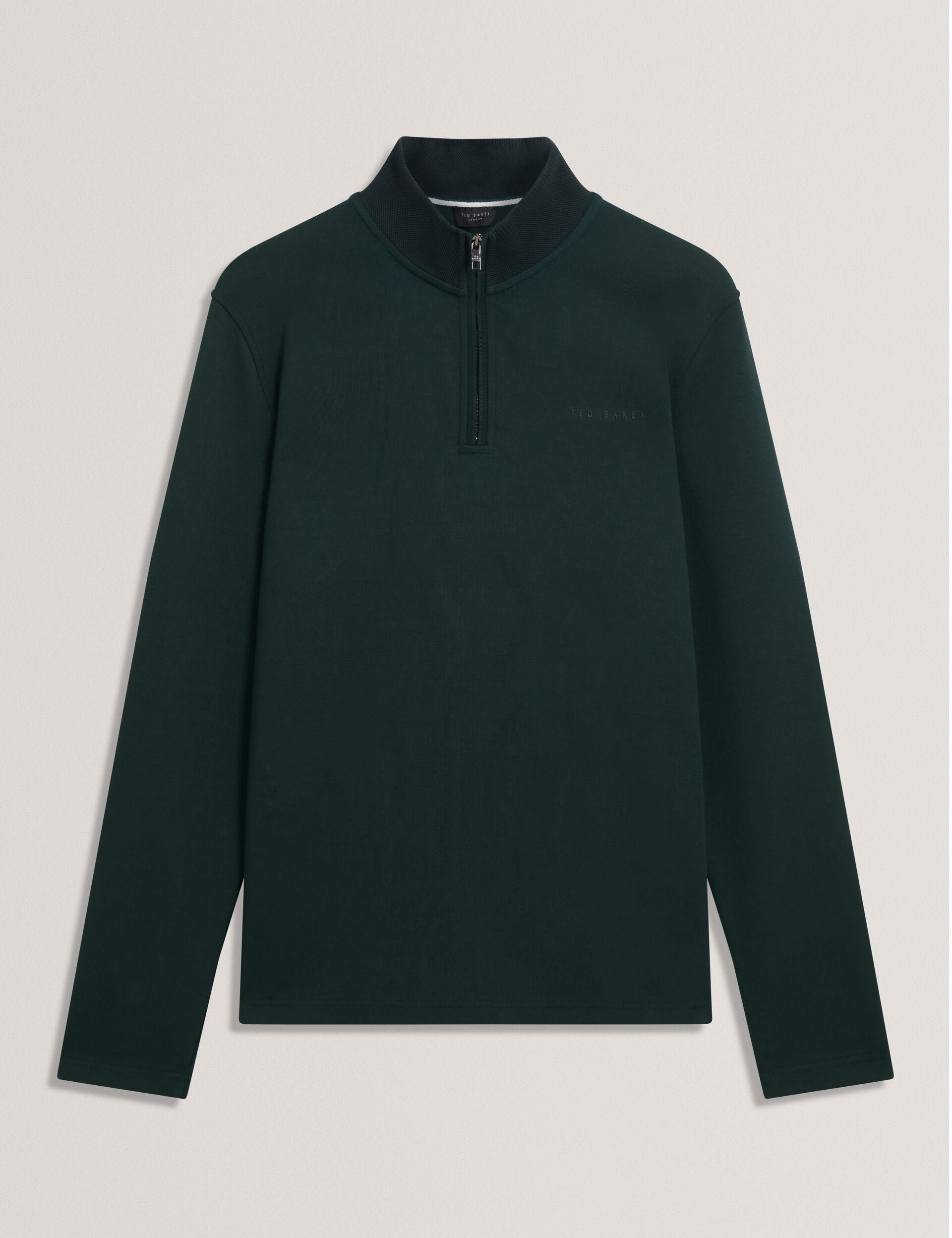 Ted Baker Crabtre Stretch Cotton Zip Neck Sweatshirt