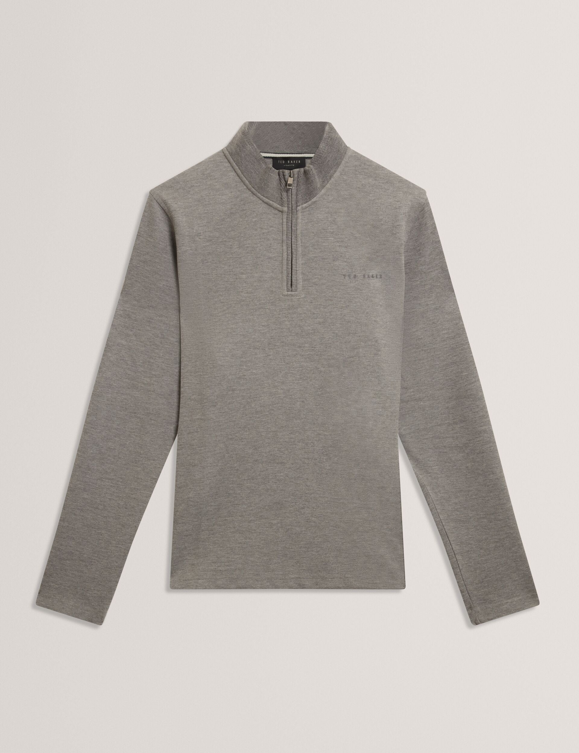 Ted Baker Crabtre Stretch Cotton Zip Neck Sweatshirt