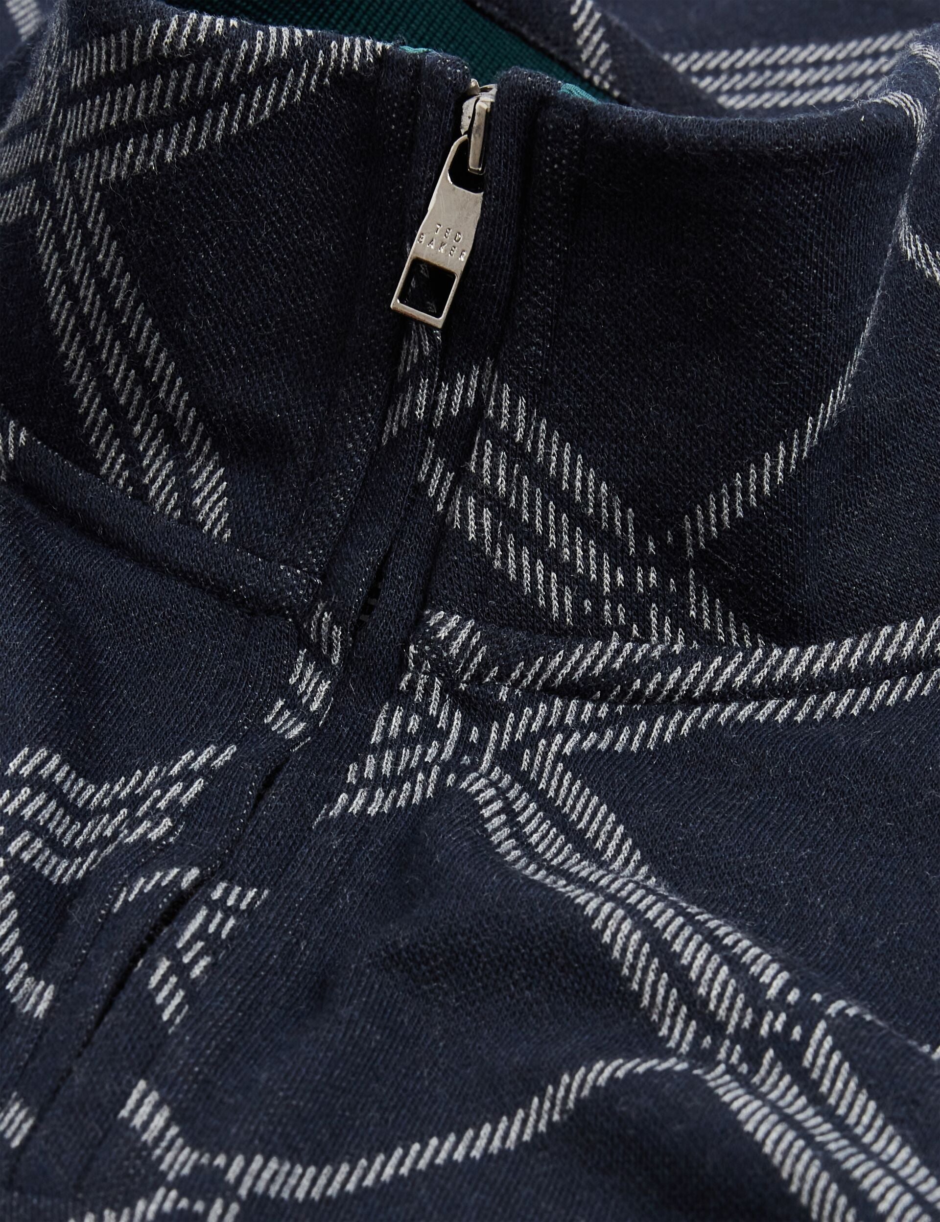Ted Baker Kafii Argyle Print Jacquard Zip Neck Jumper