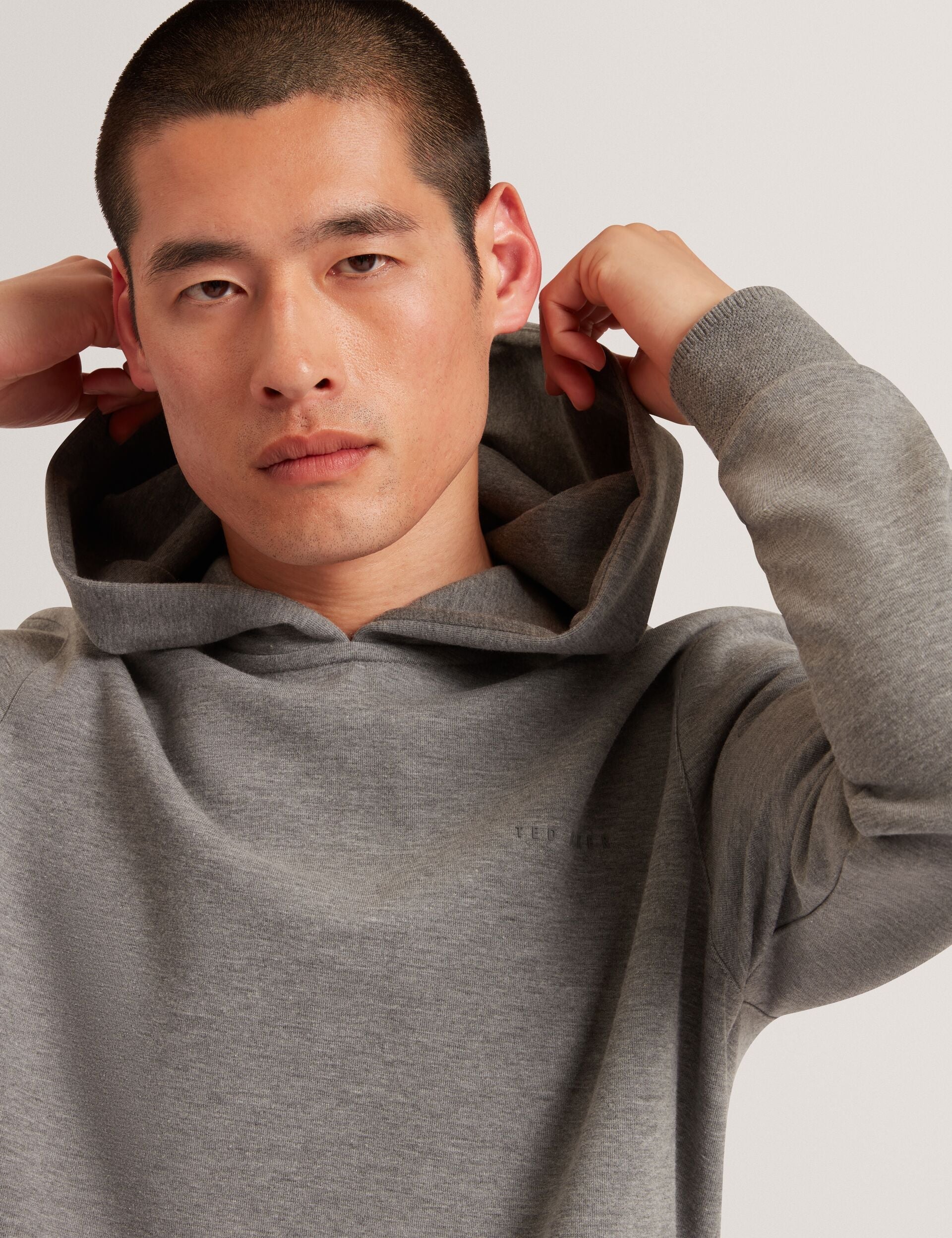 Ted Baker Boids Honeycomb Trim Stretch Cotton Hoodie