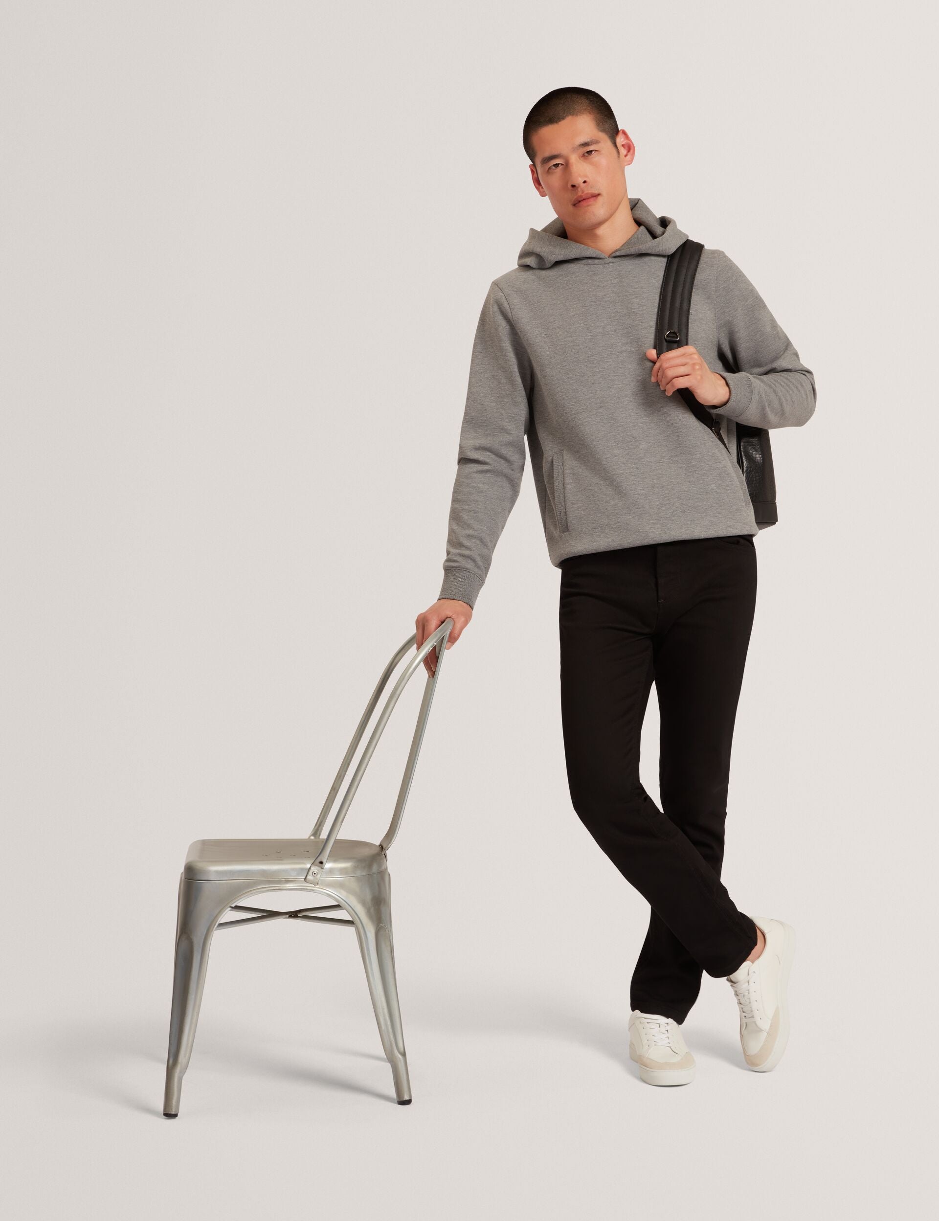 Ted Baker Boids Honeycomb Trim Stretch Cotton Hoodie