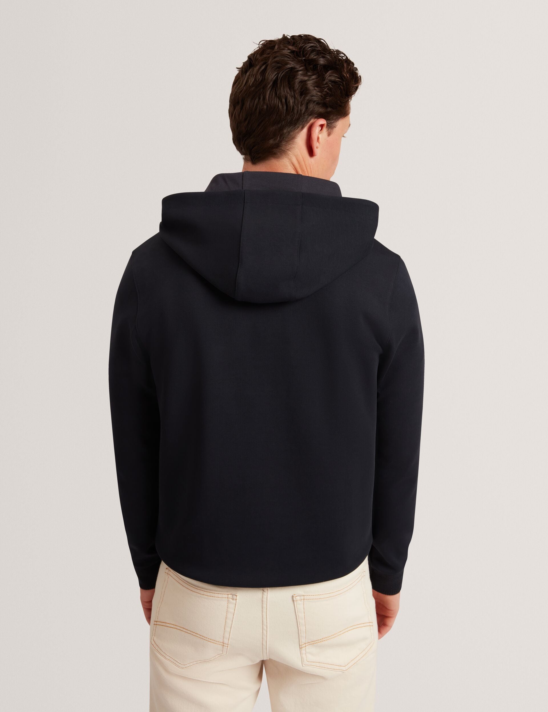 Ted Baker Boids Honeycomb Trim Stretch Cotton Hoodie
