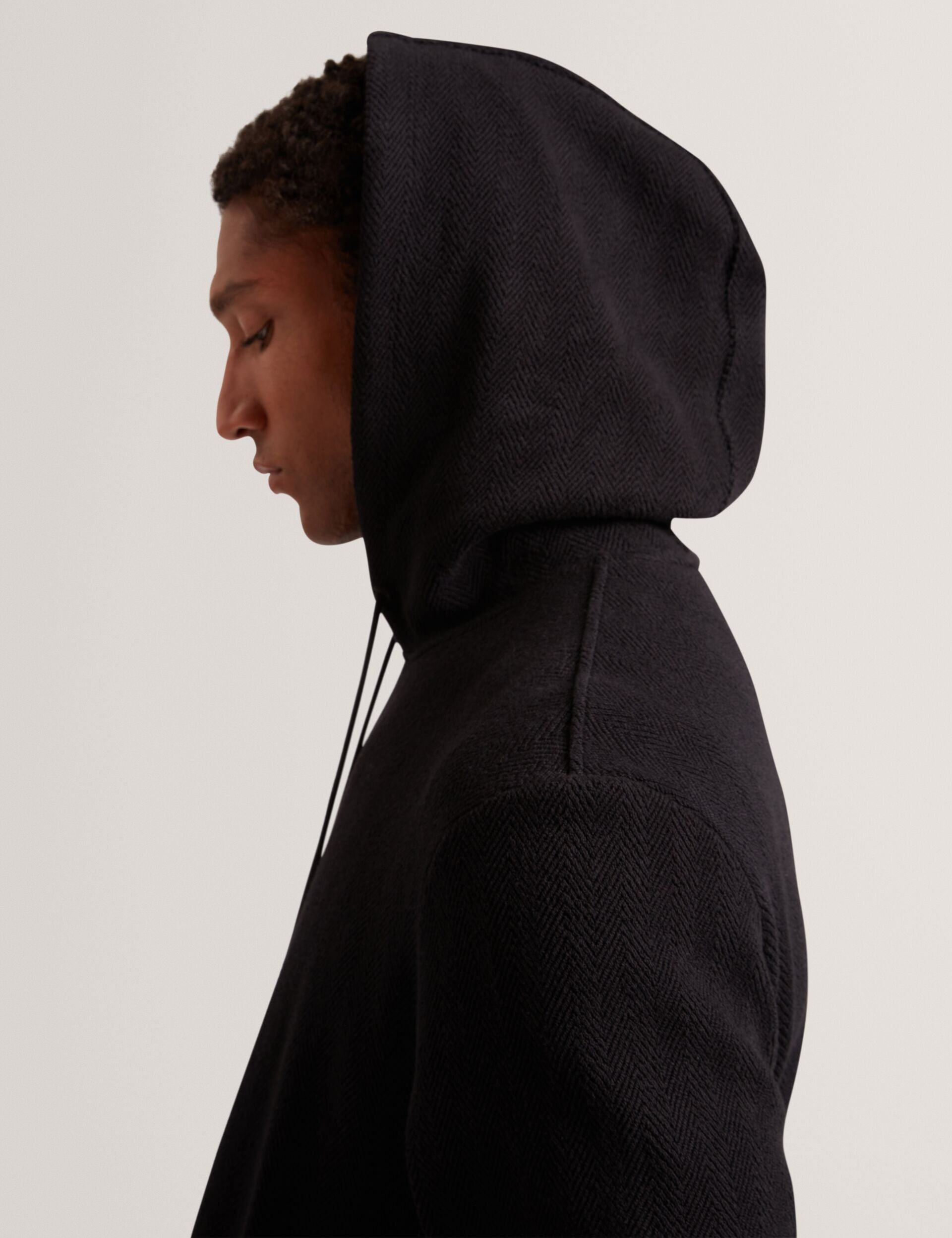 Ted Baker Seatle Herringbone Texture Cotton Hoodie