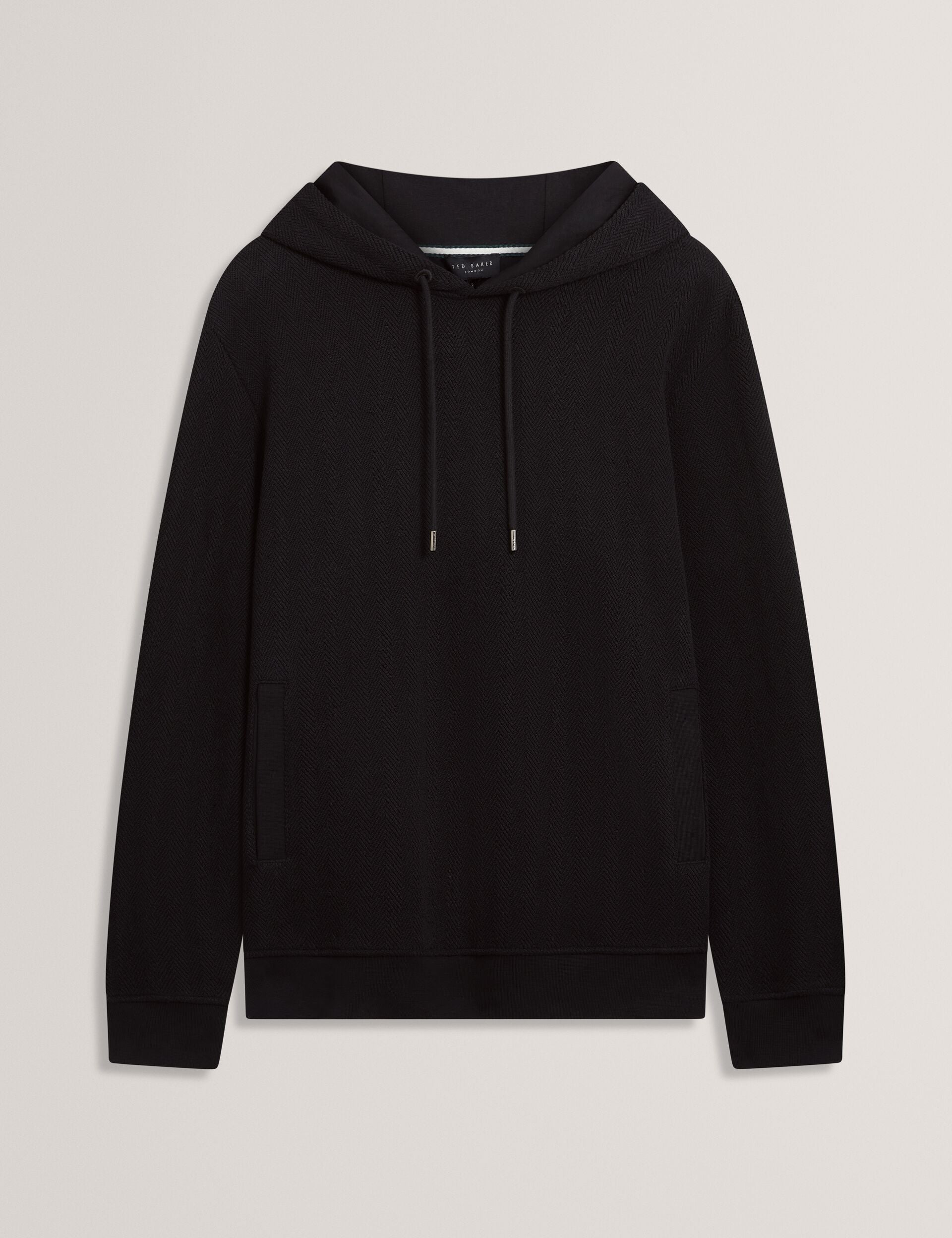 Ted Baker Seatle Herringbone Texture Cotton Hoodie