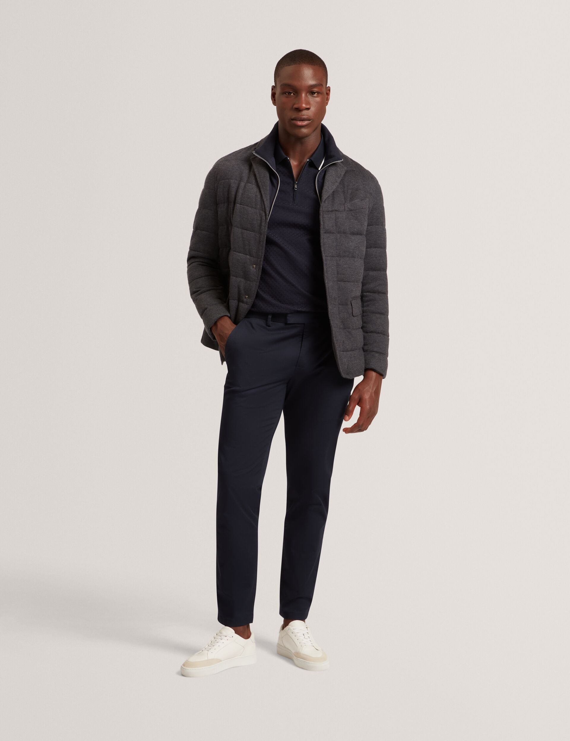 Ted Baker Gerome Quilted Blazer With High Neck Liner