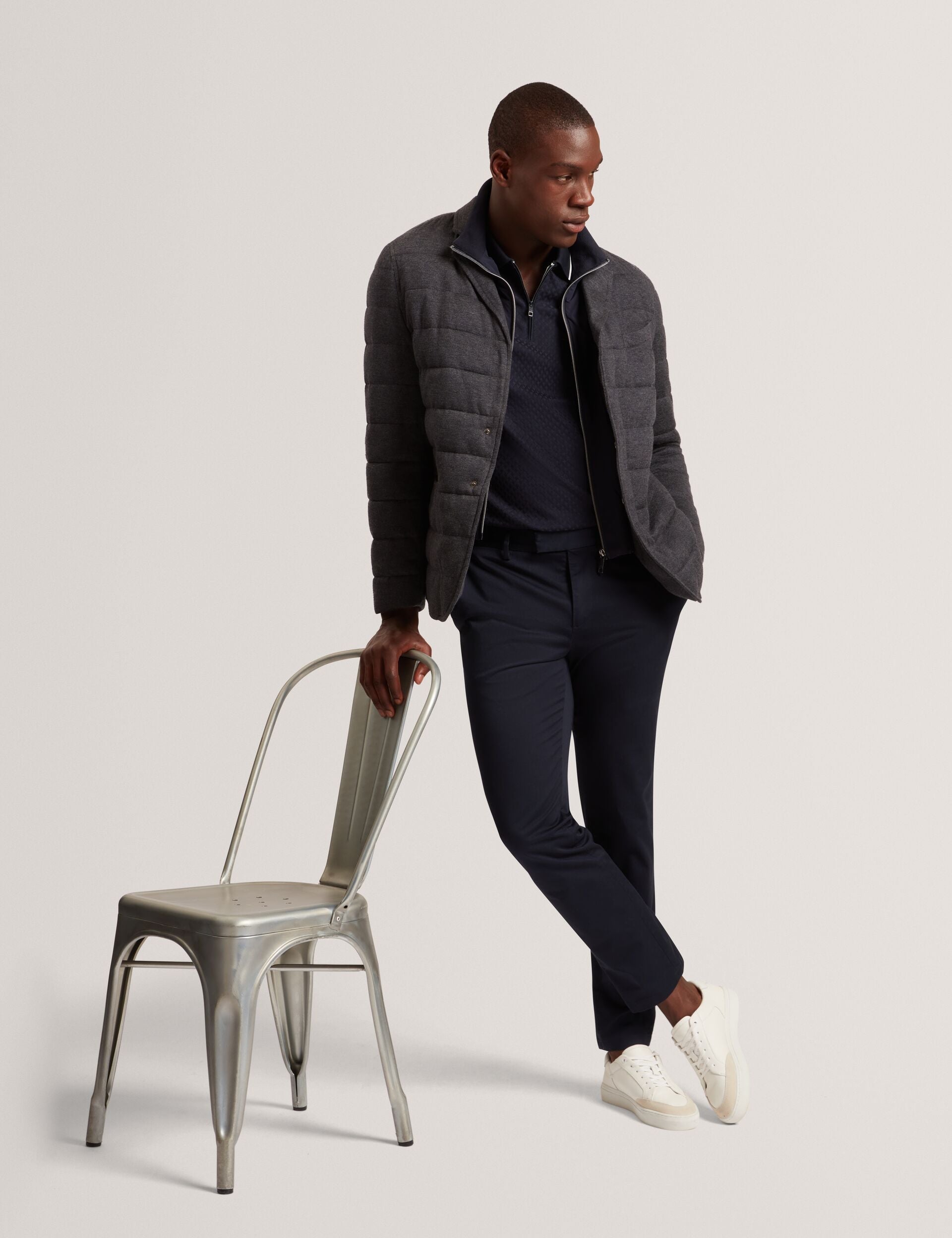 Ted Baker Gerome Quilted Blazer With High Neck Liner