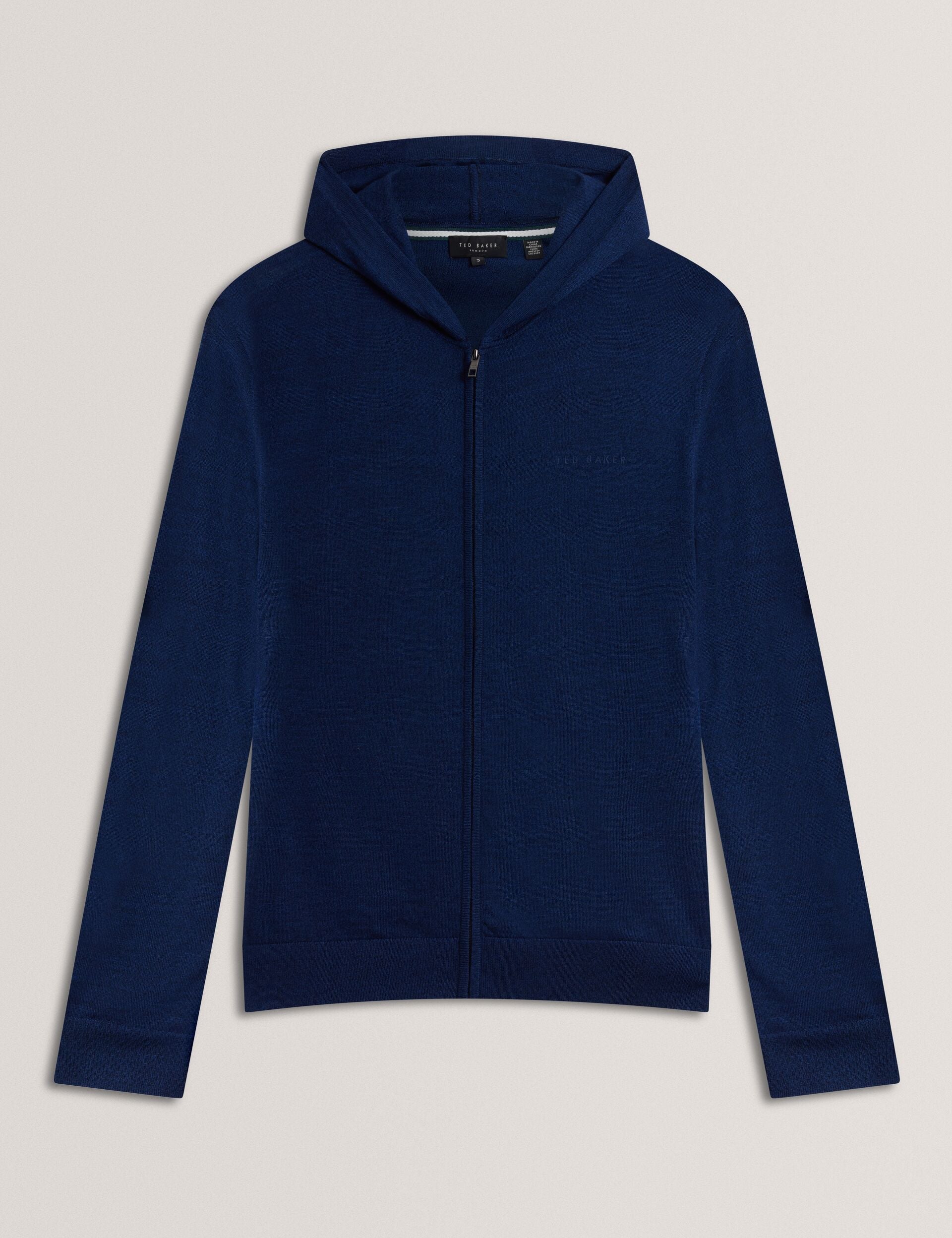 Ted Baker Tarence Merino Wool Knit Zipup Hoodie