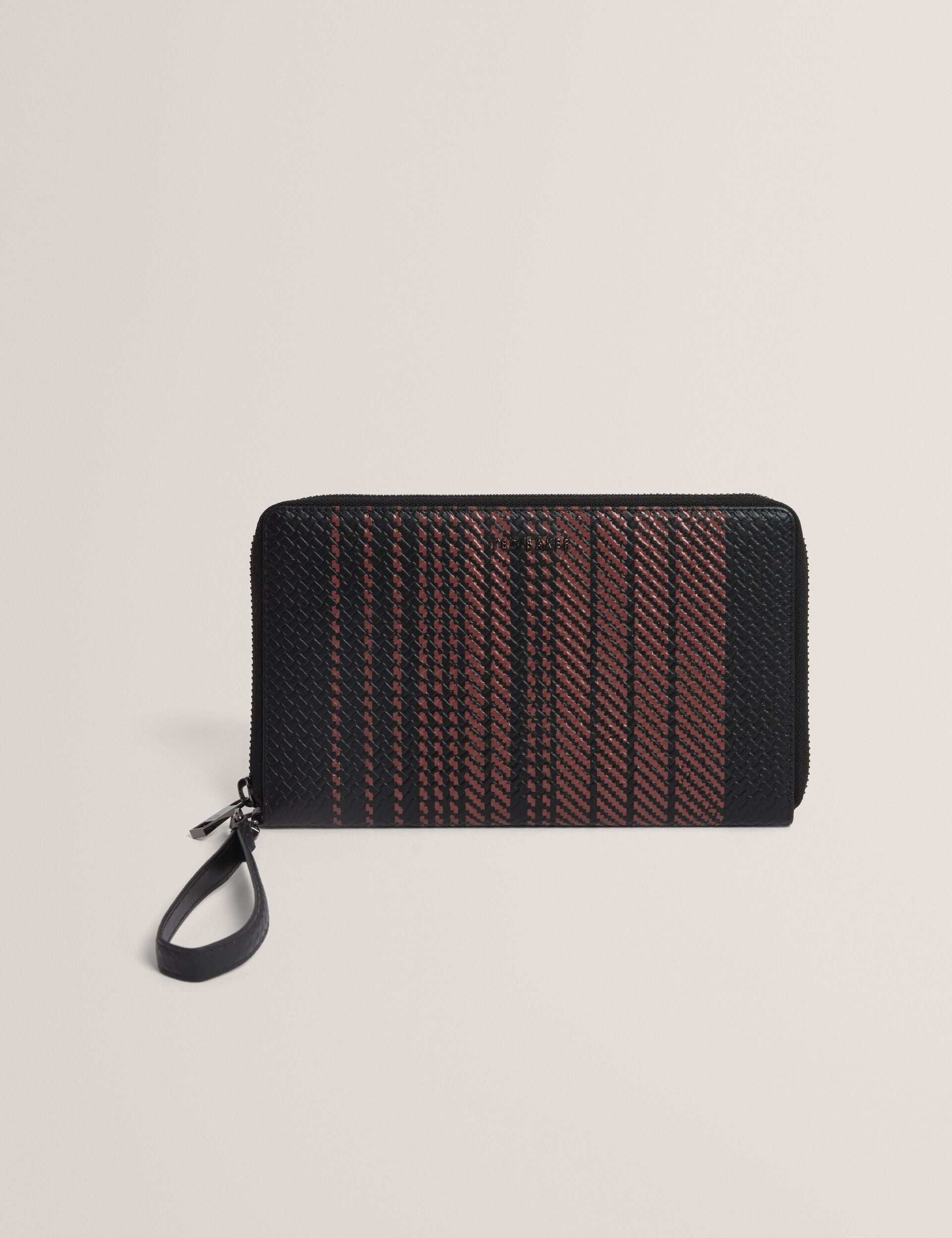 Ted Baker Waliams Striped Woven Leather Ziparound Travel Wallet