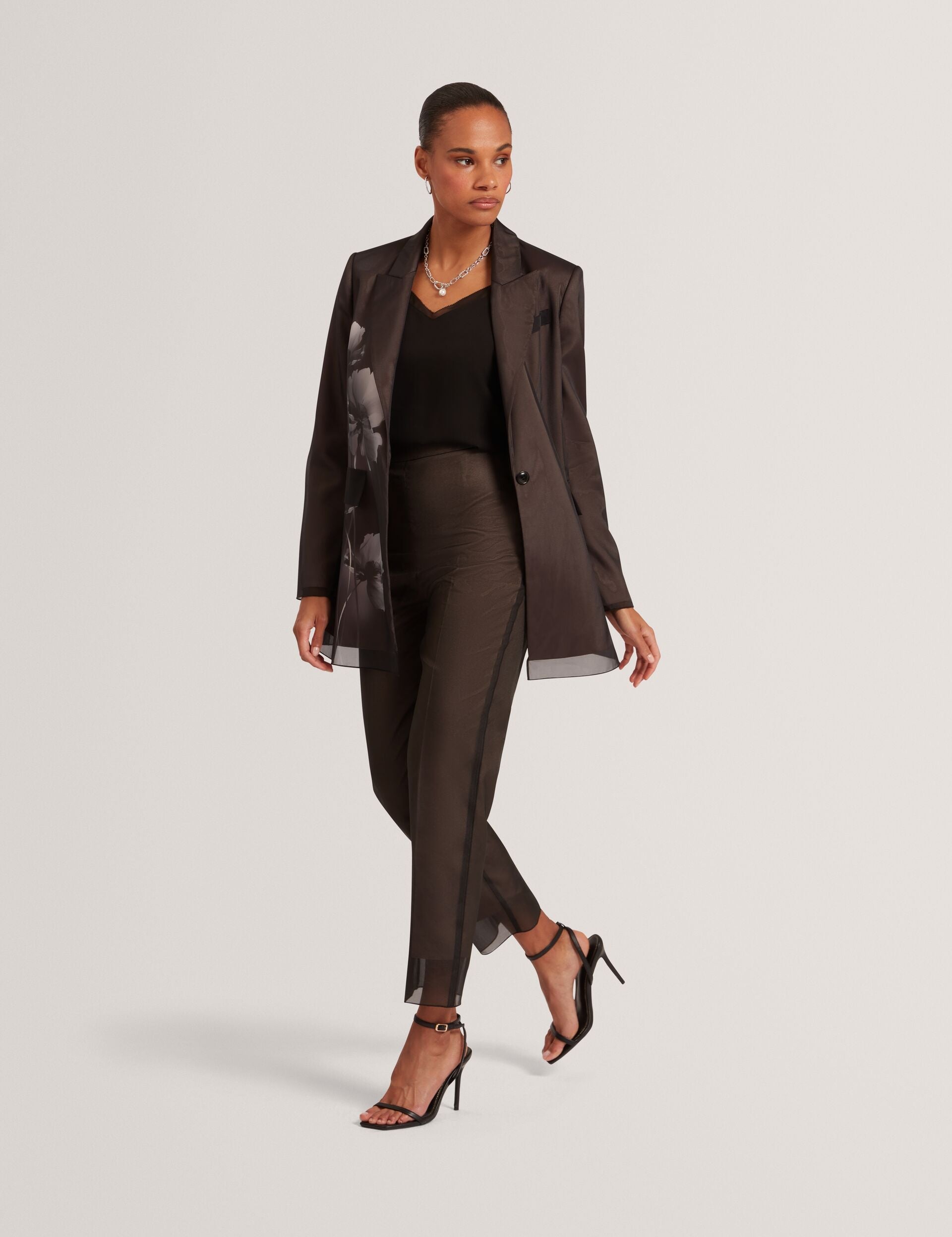 Ted Baker Nubiaat Organza Overlay Slim Leg Tailored Trousers Women's