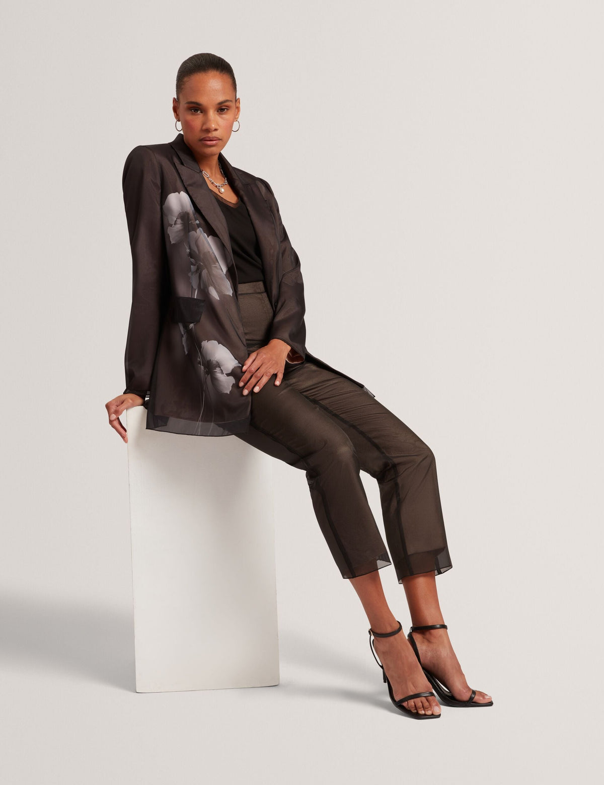 Ted Baker Nubiaat Organza Overlay Slim Leg Tailored Trousers Women's
