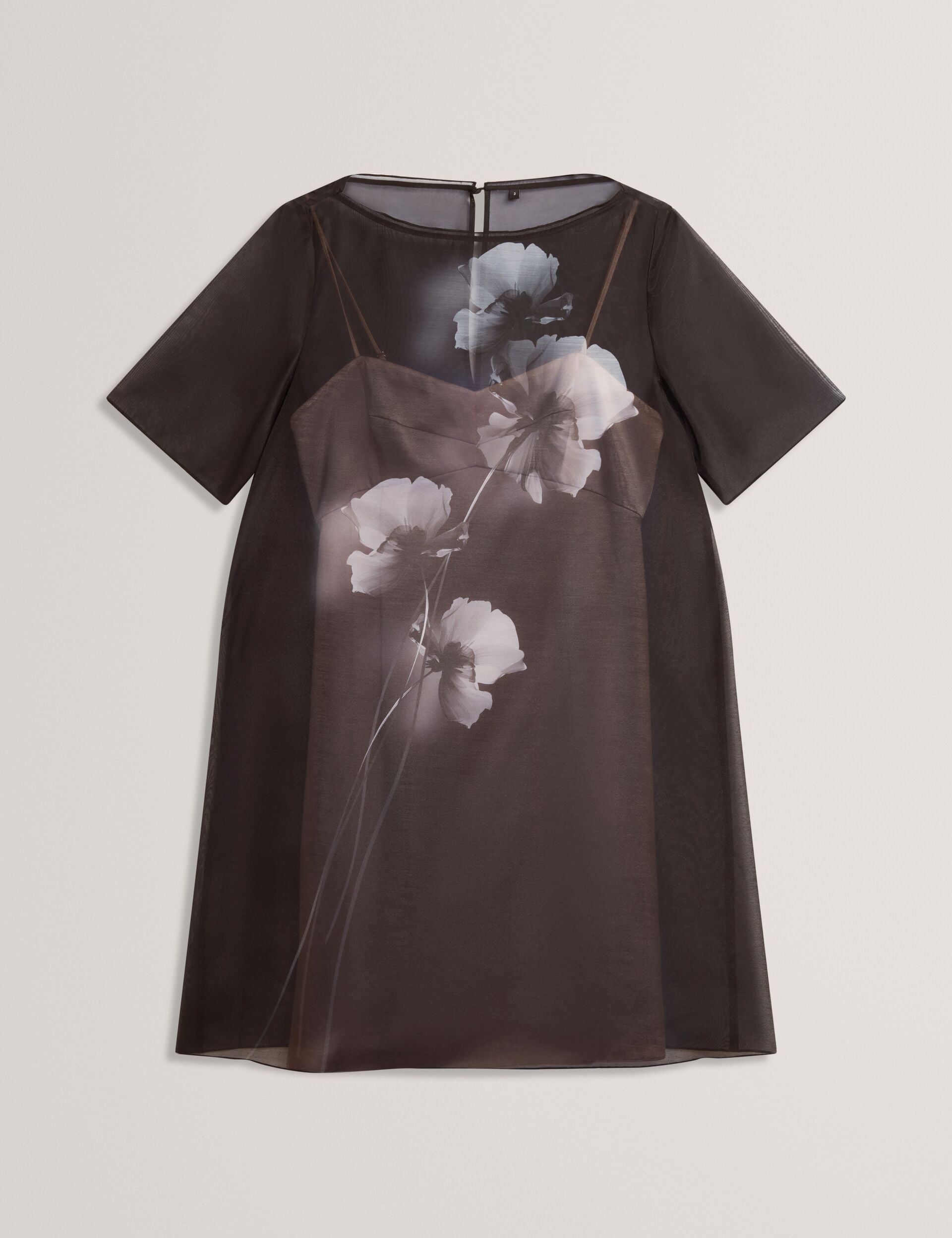 Ted Baker Fallyn Floral Graphic Organza Mini Tshirt Dress Women's