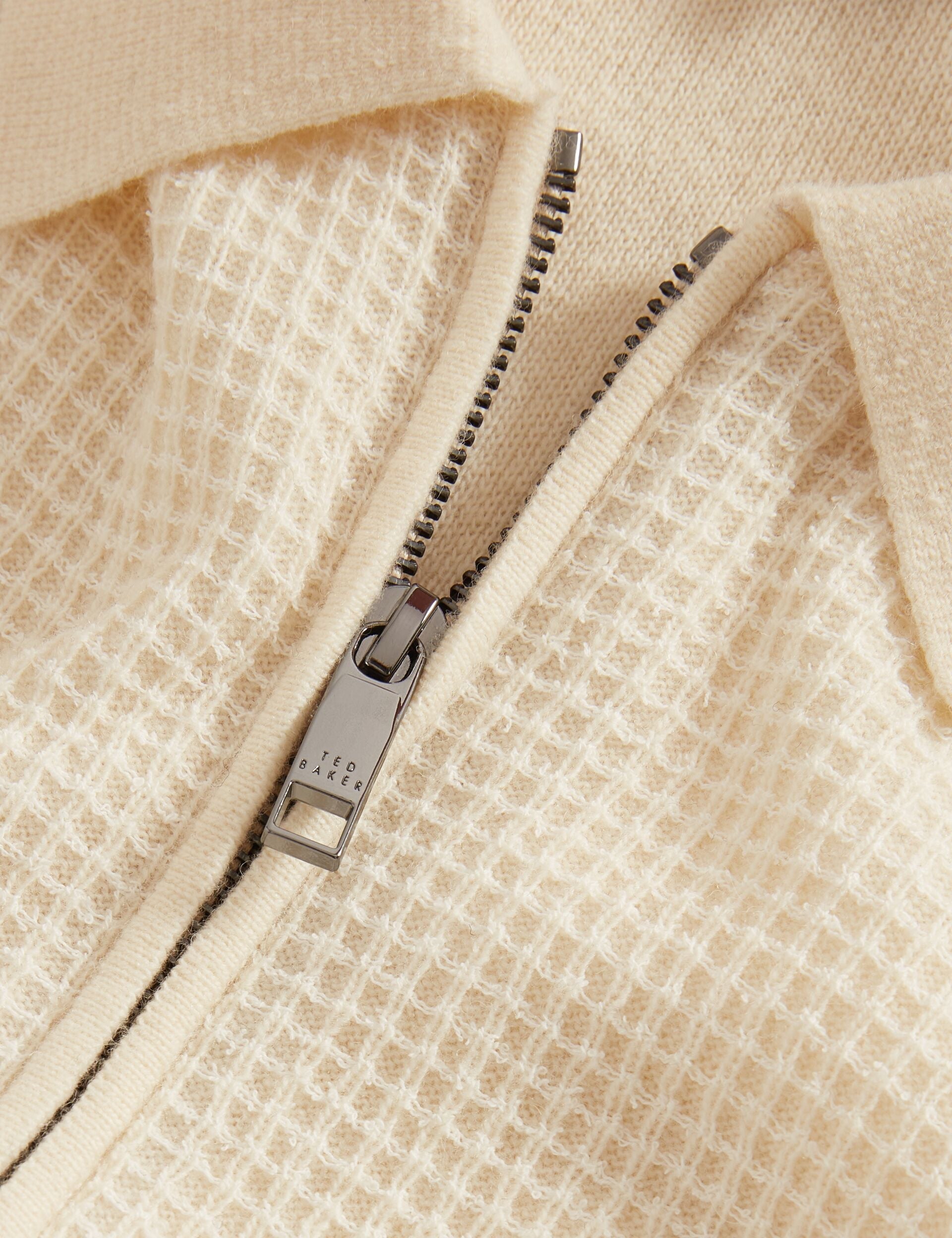 Ted Baker Fenrys Waffle Knit Zipthrough Jumper