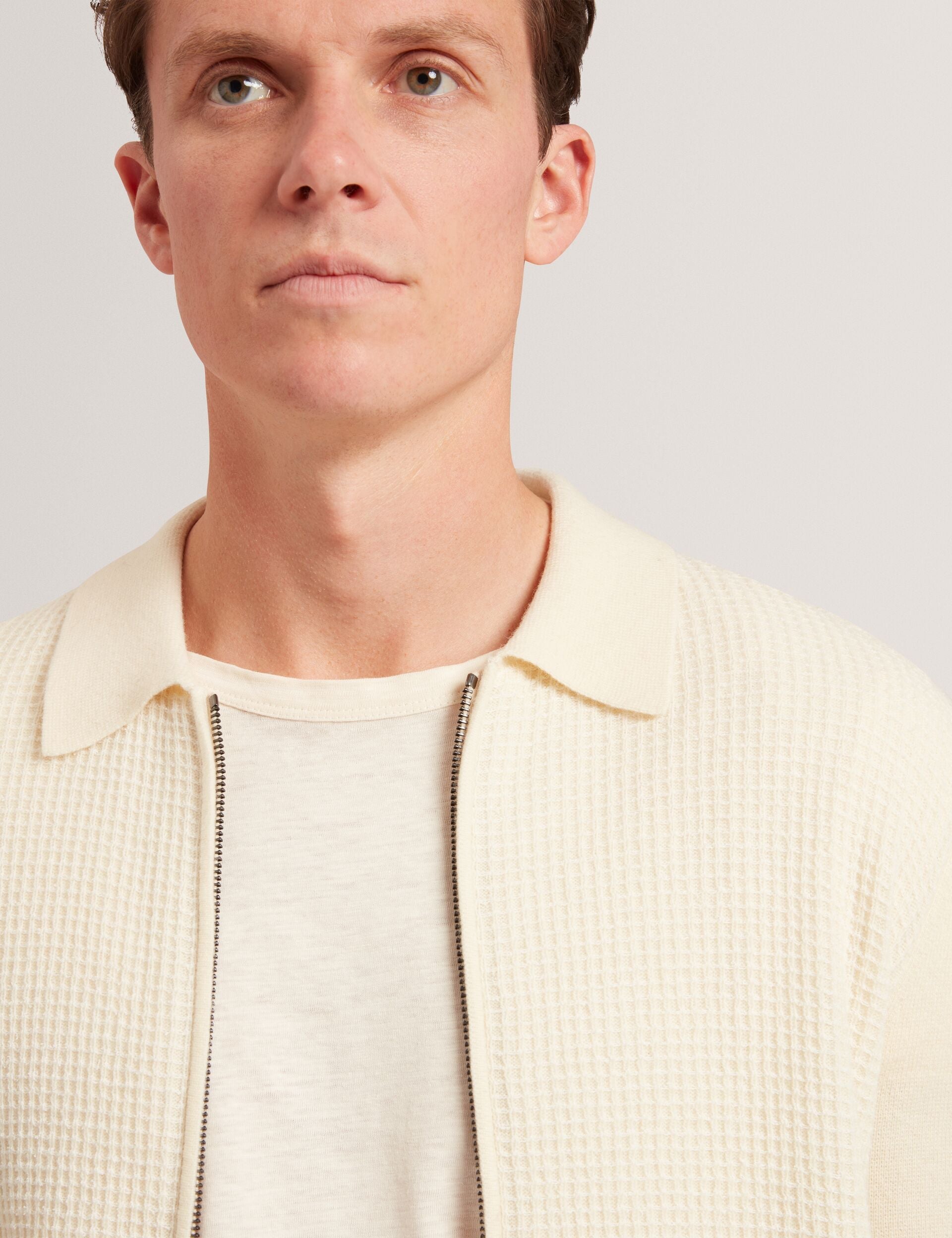 Ted Baker Fenrys Waffle Knit Zipthrough Jumper