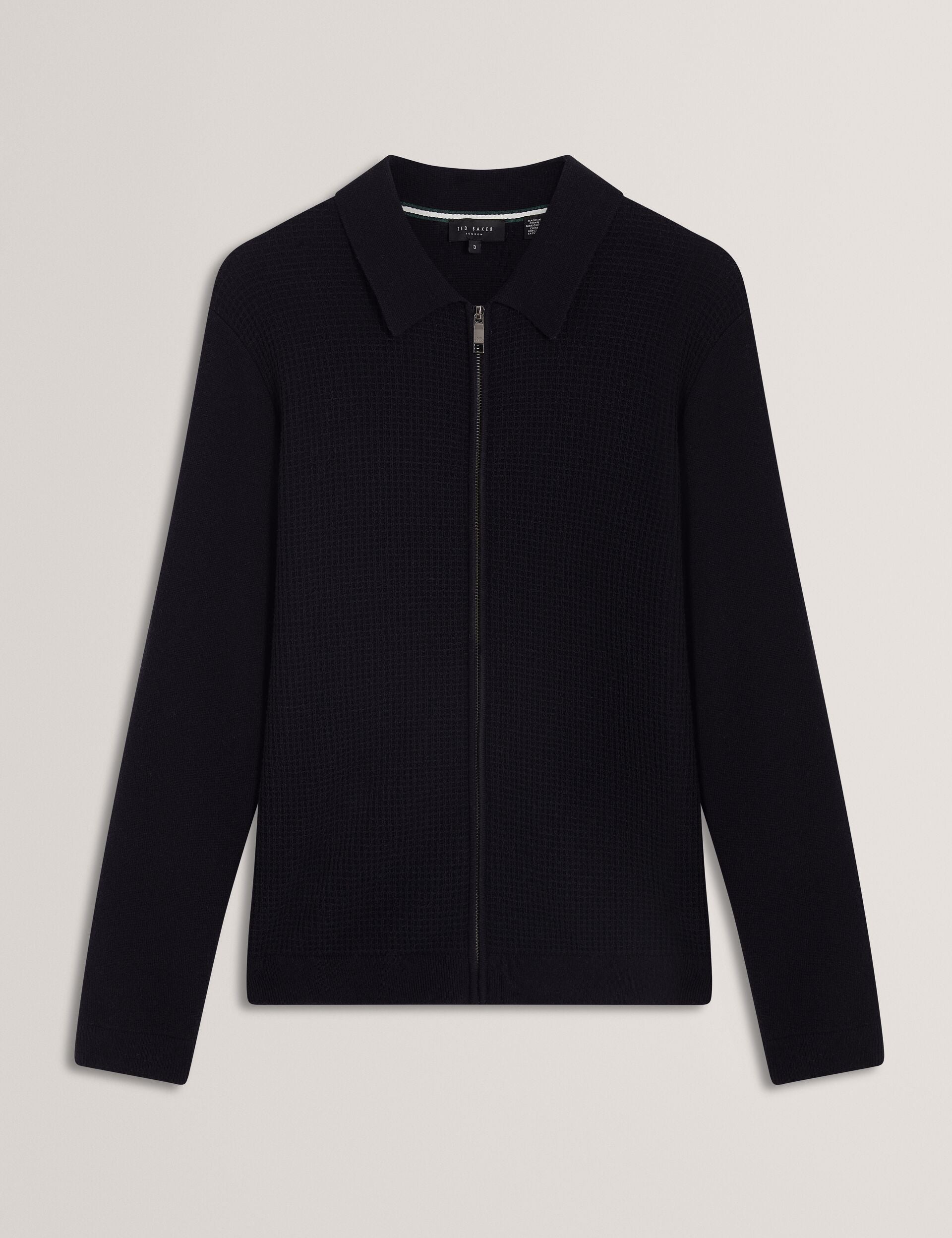 Ted Baker Fenrys Waffle Knit Zipthrough Jumper