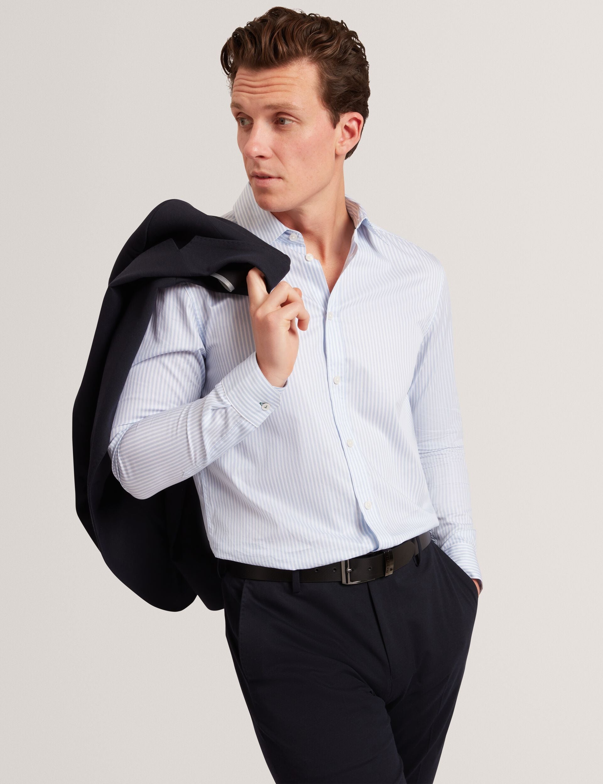 Ted Baker Sohoe Striped Cotton Long Sleeve Shirt