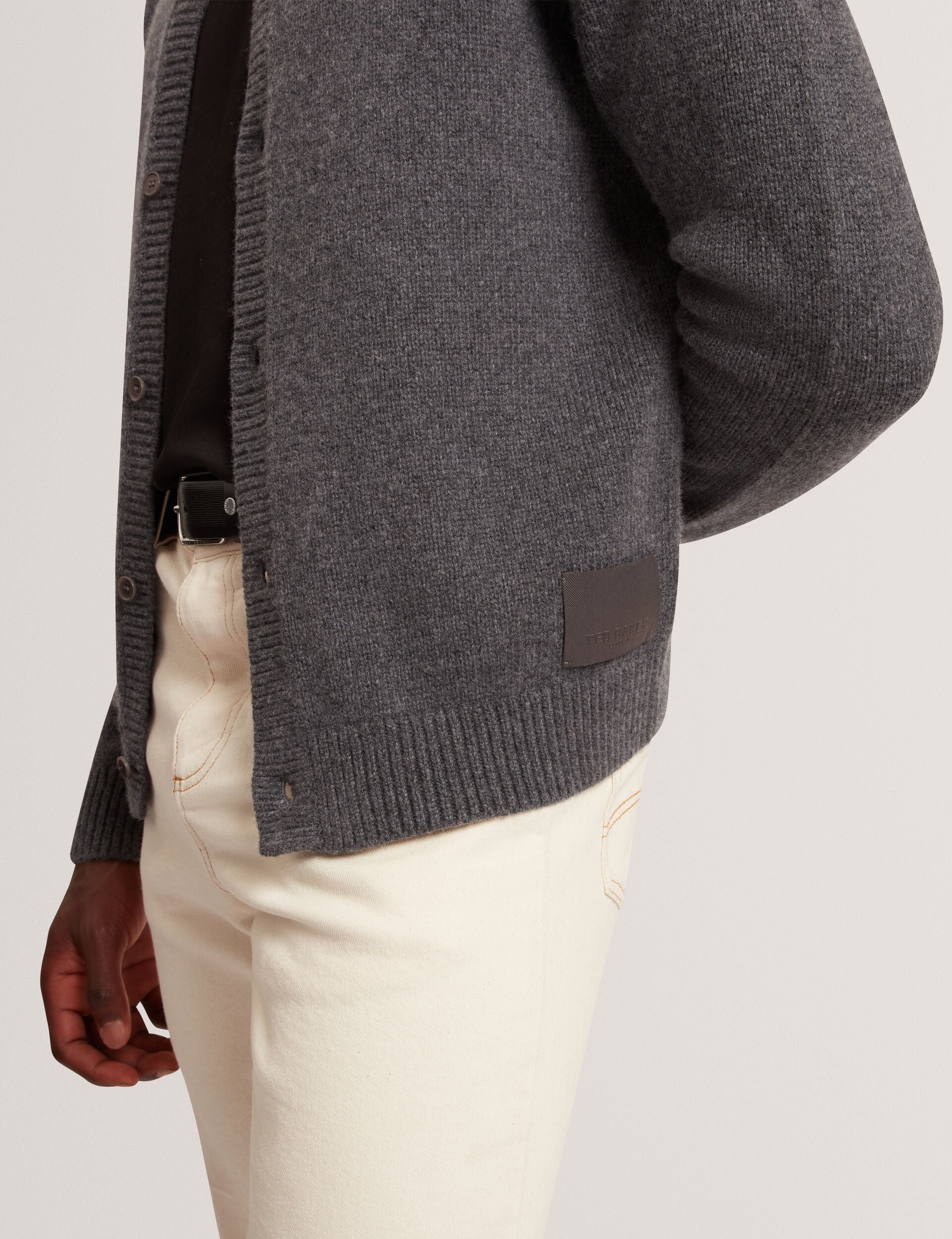 Ted Baker Helion Wool Knit Crew Neck Cardigan