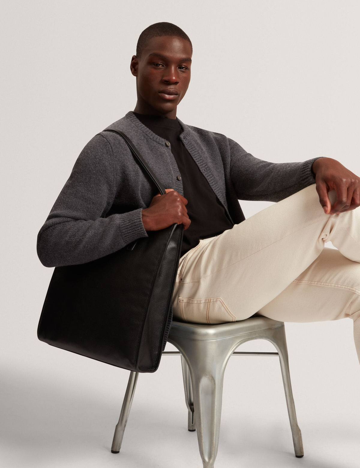 Ted Baker Helion Wool Knit Crew Neck Cardigan