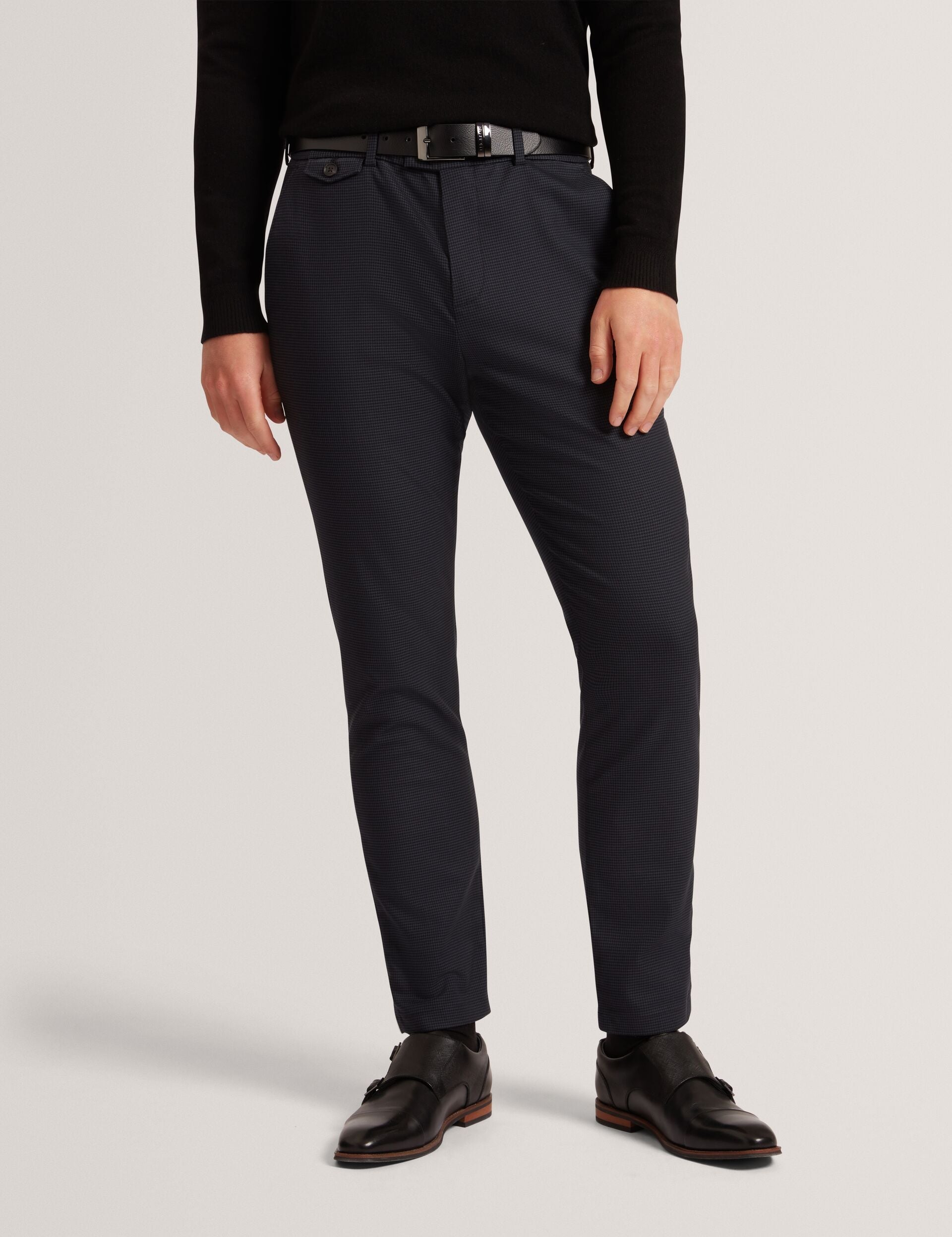 Ted Baker Brunit Slim Fit Puppytooth Check Trousers