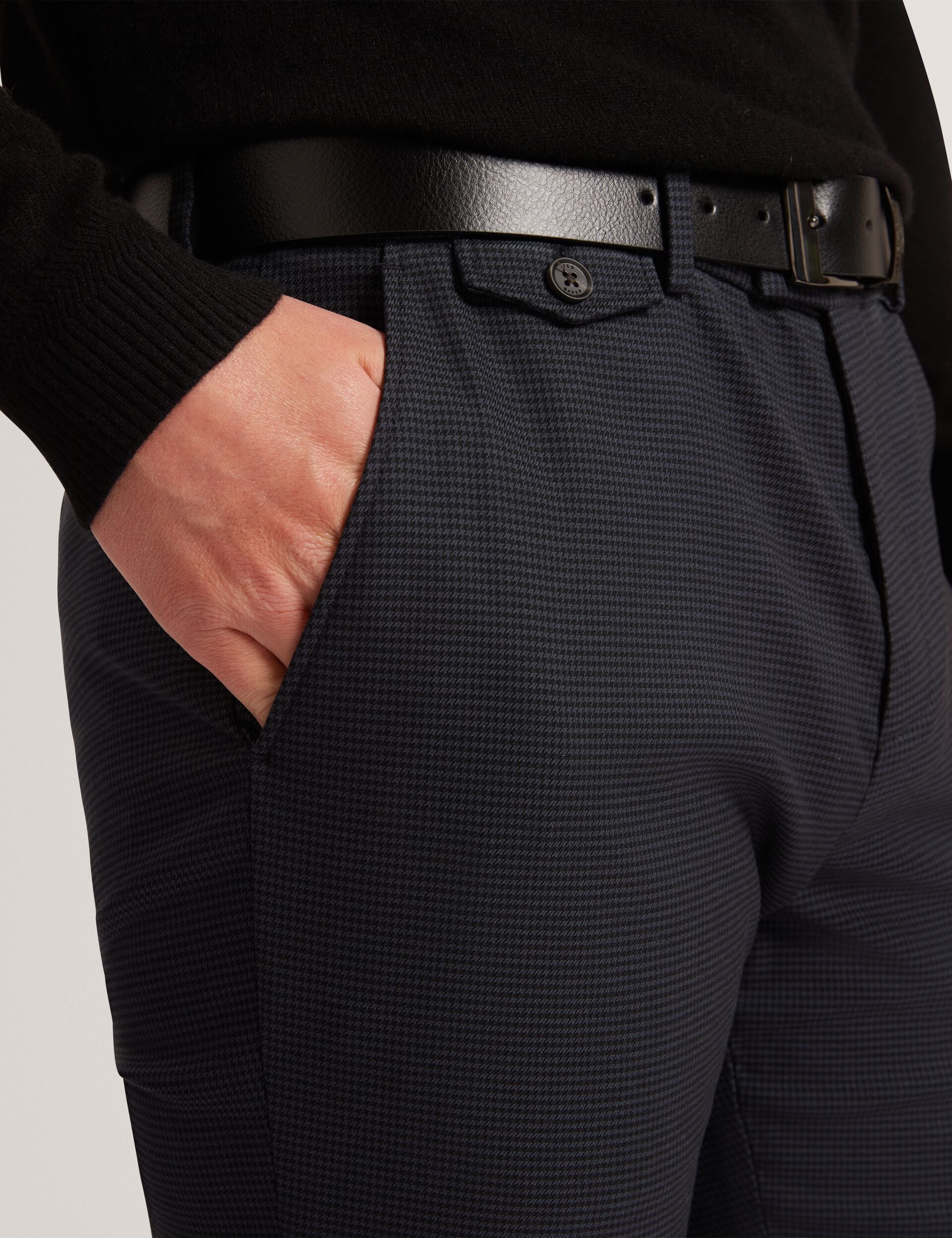 Ted Baker Brunit Slim Fit Puppytooth Check Trousers