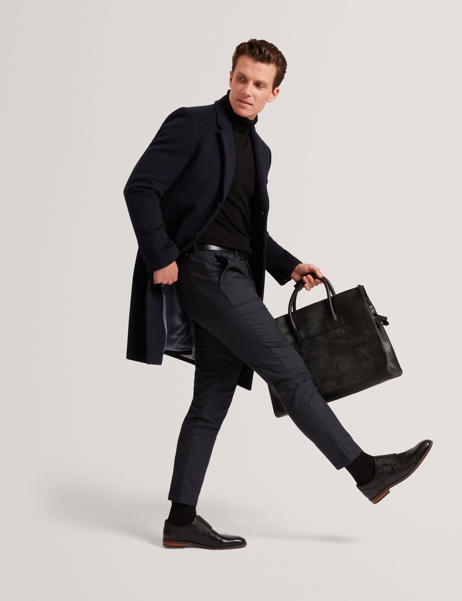 Ted Baker Brunit Slim Fit Puppytooth Check Trousers